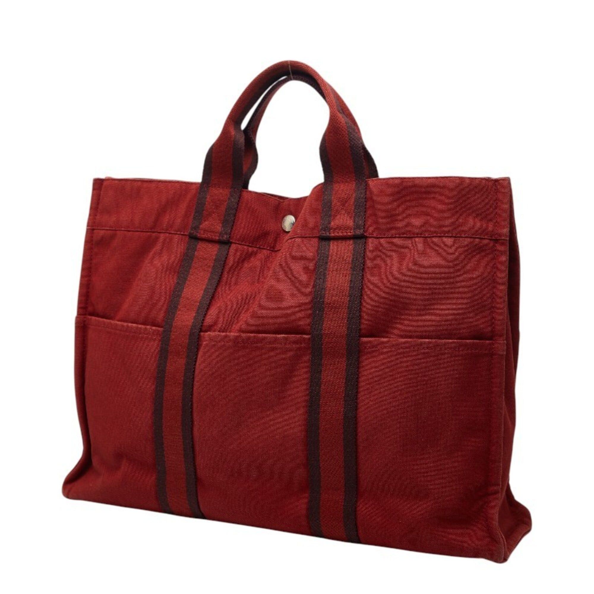 Hermes Hermes Fourre-Tout MM Handbag Tote Bag Red Canvas Women's HERMES Size ONE SIZE - 2 Thumbnail