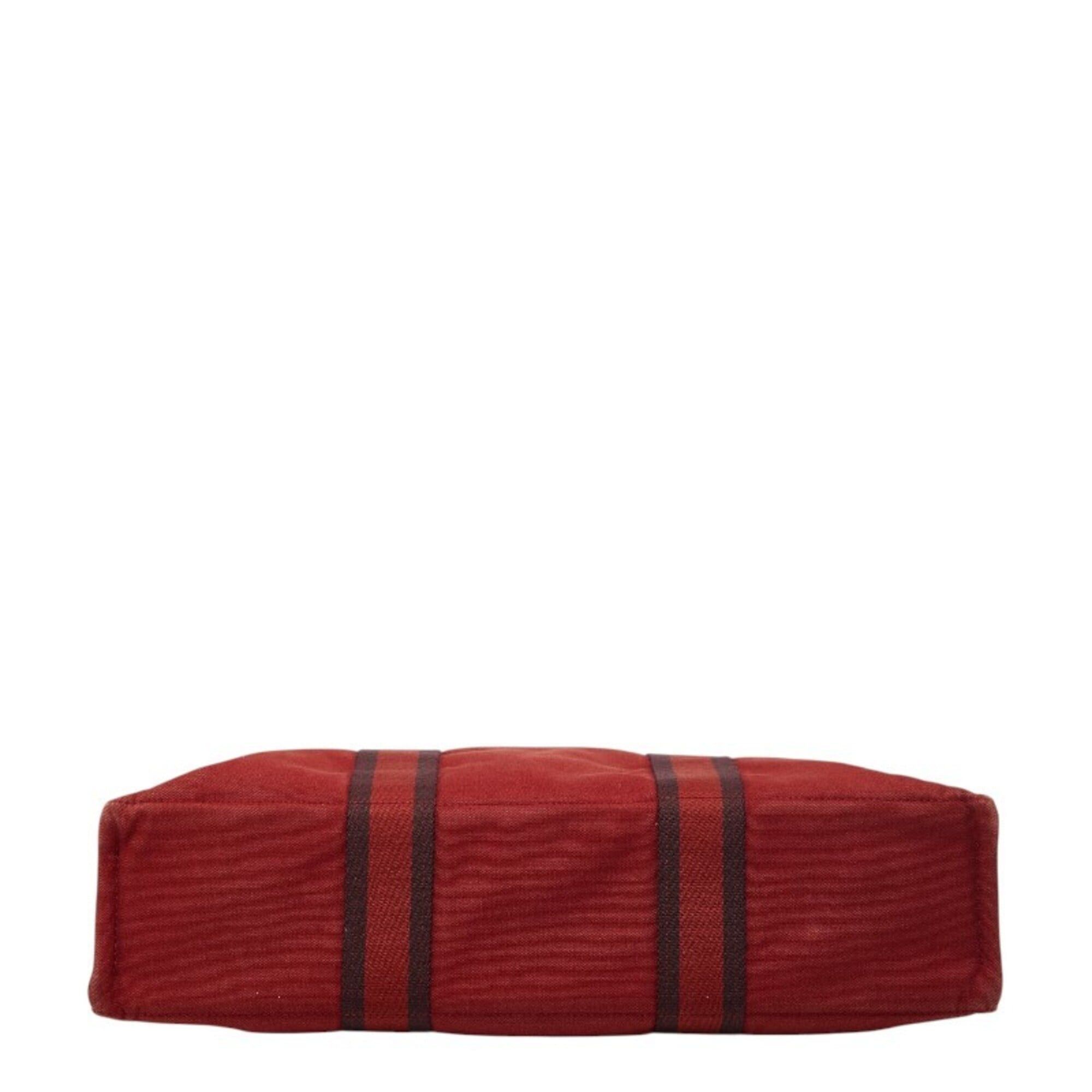 Hermes Hermes Fourre-Tout MM Handbag Tote Bag Red Canvas Women's HERMES Size ONE SIZE - 3 Thumbnail