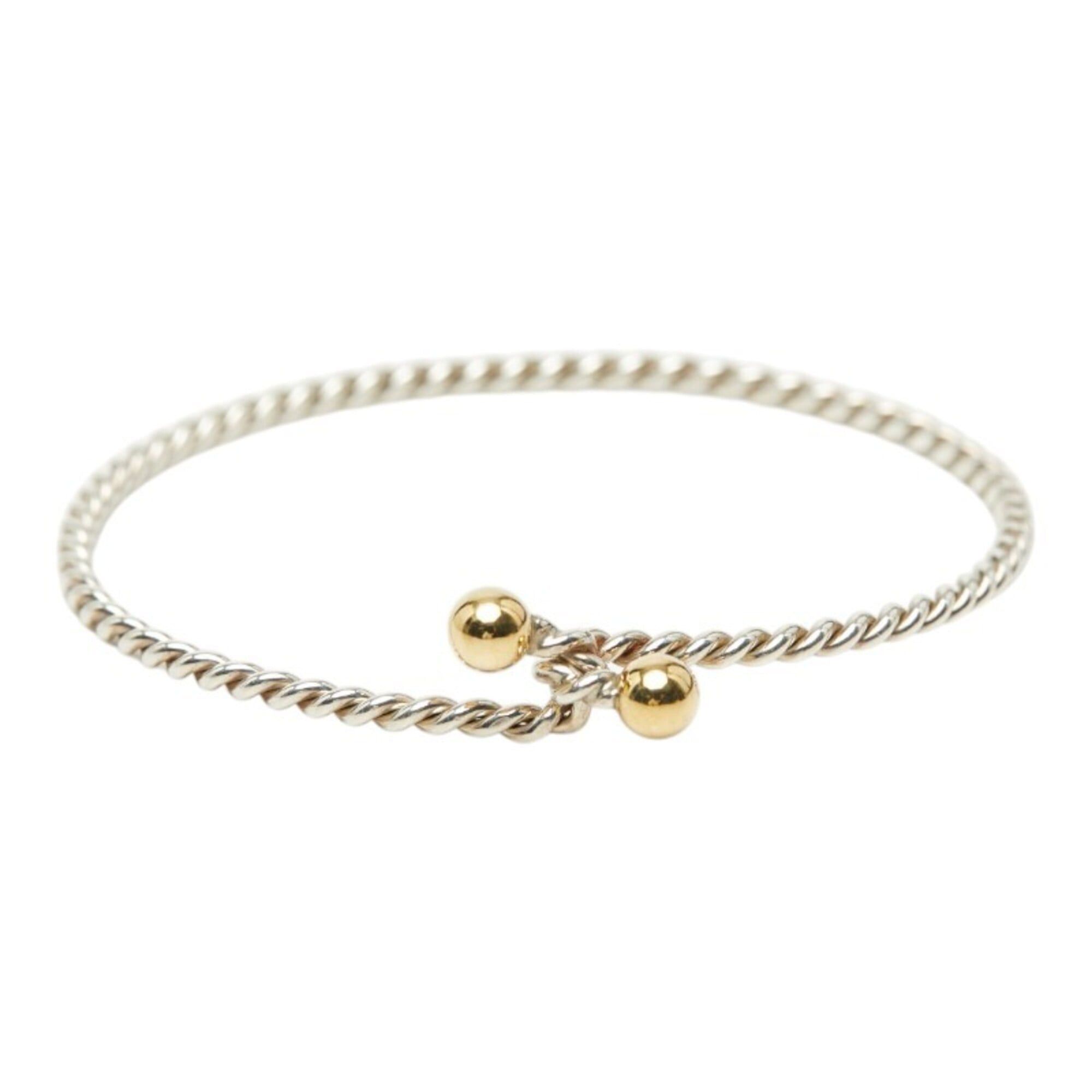 Tiffany & Co. Tiffany & Co. Double Eye Twist Bangle Bracelet, Silver and Gold (SV925), 18K Yellow Combination, Women's. Size ONE SIZE - 2 Thumbnail