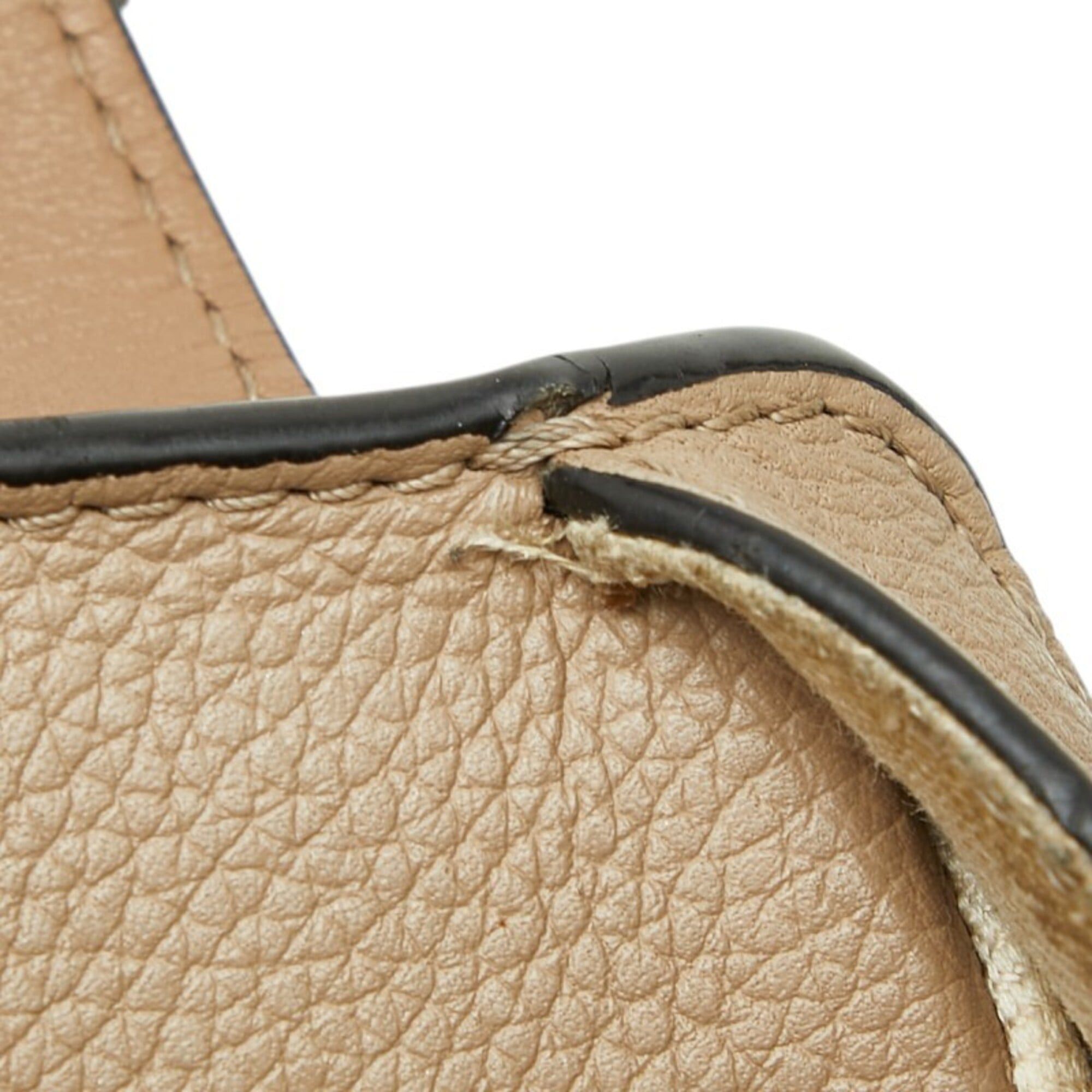 Loewe Loewe Anagram Hammock Small Handbag Shoulder Bag Drawstring 2-Way Beige Leather Women's LOEWE Size ONE SIZE - 10 Thumbnail