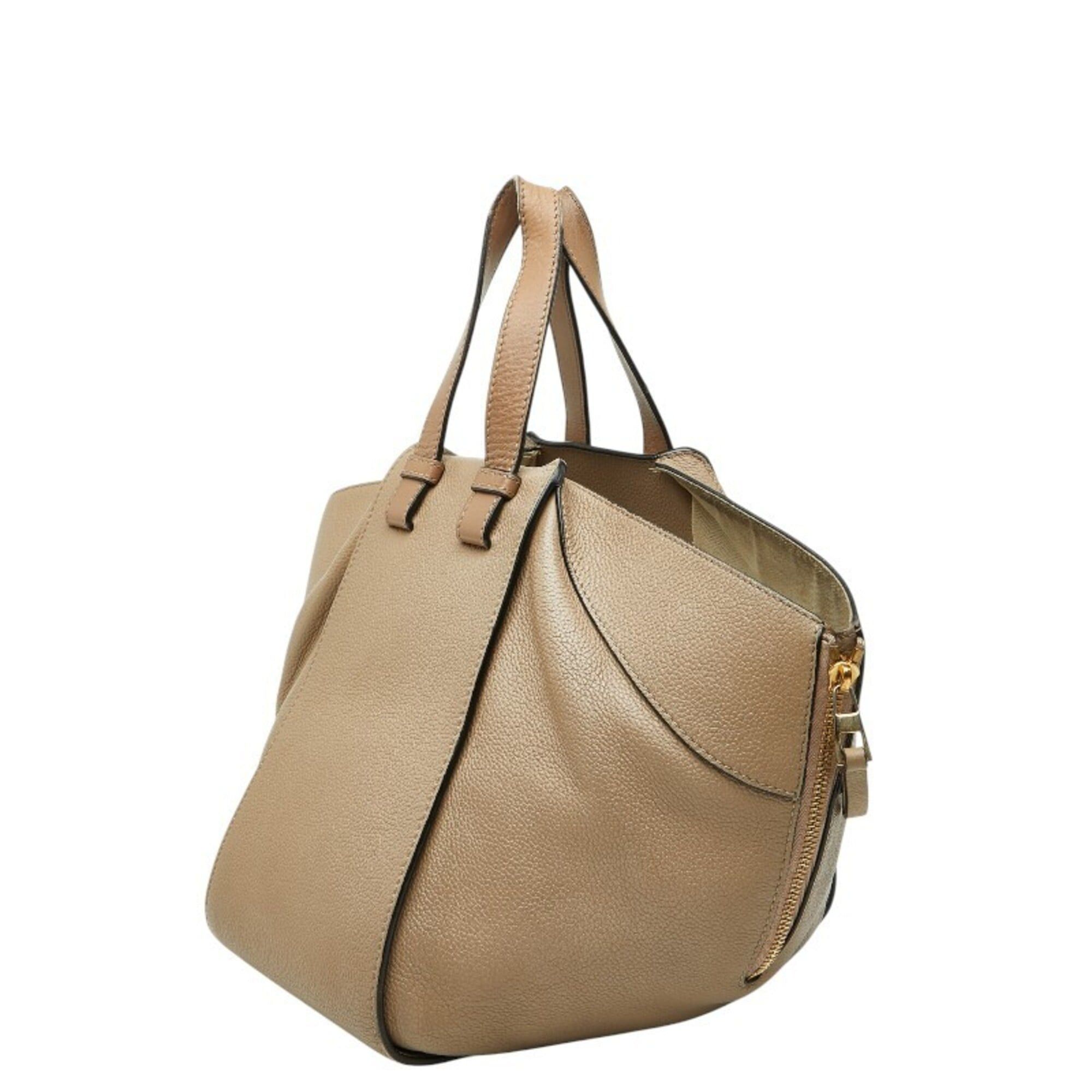 Loewe Loewe Anagram Hammock Small Handbag Shoulder Bag Drawstring 2-Way Beige Leather Women's LOEWE Size ONE SIZE - 2 Thumbnail
