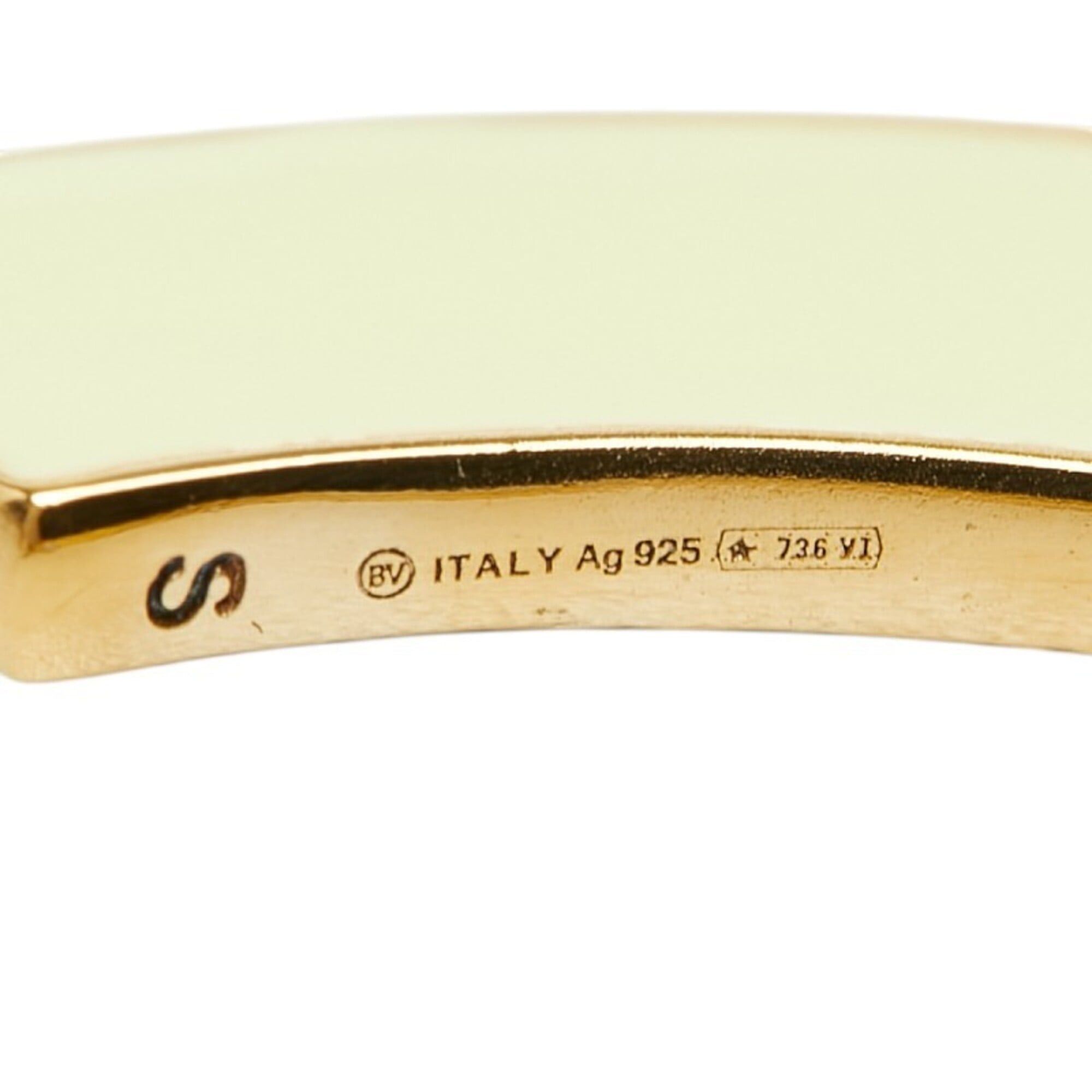 Bottega Veneta Bottega Veneta Curved Cuff Bangle Bracelet, Size: S, Green Gold, SV925 Silver Enamel, Women's. Size ONE SIZE - 4 Thumbnail