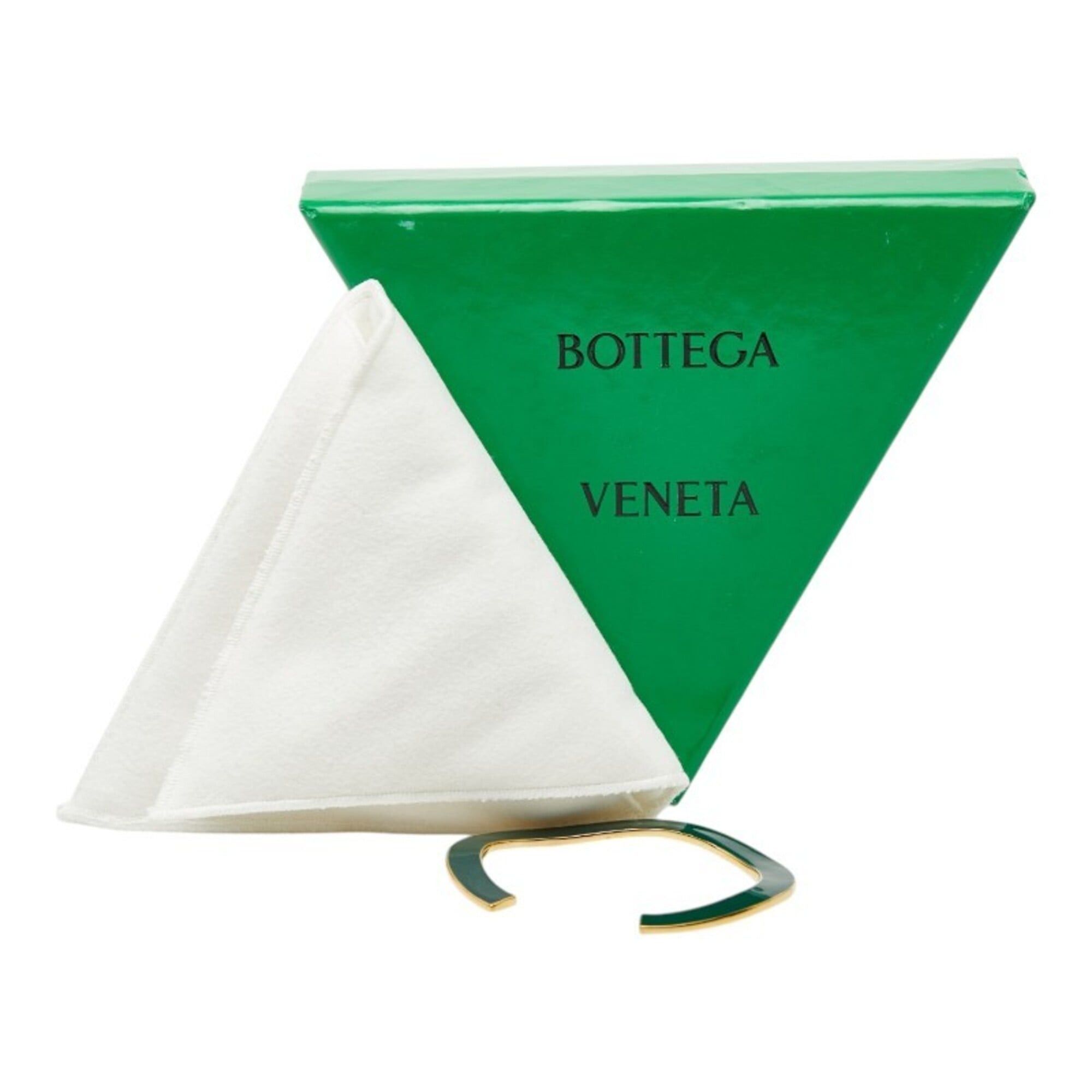 Bottega Veneta Bottega Veneta Curved Cuff Bangle Bracelet, Size: S, Green Gold, SV925 Silver Enamel, Women's. Size ONE SIZE - 6 Thumbnail