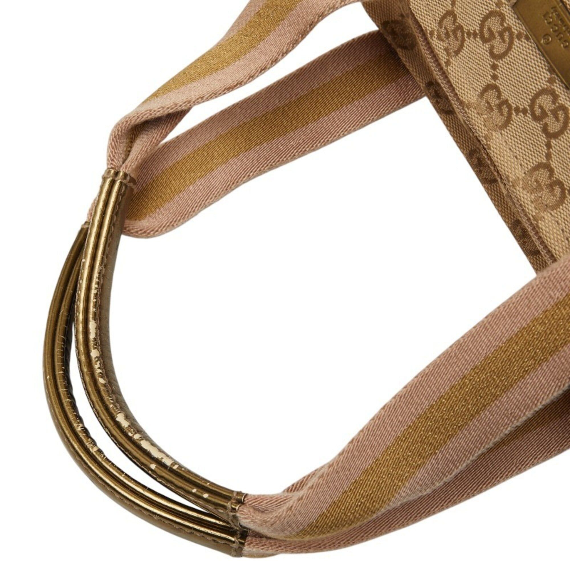 Gucci Gucci GG Canvas Handbag 131228 Beige Gold Leather Women's GUCCI Size ONE SIZE - 8 Thumbnail