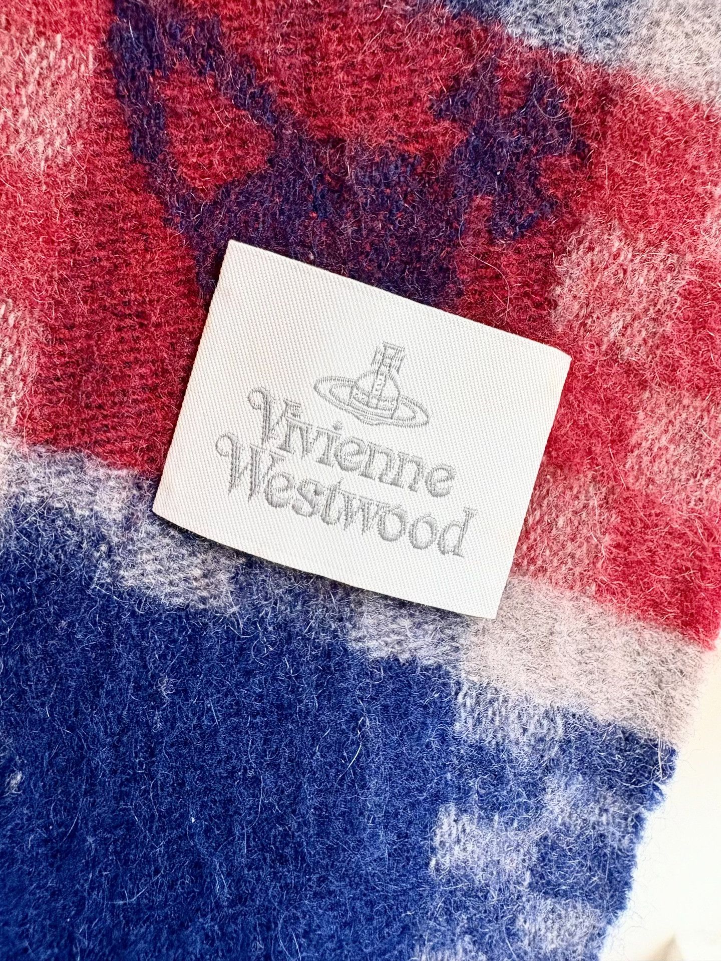 Vivienne Westwood Vivienne Westwood Red Blue Plaid Saturn Scarf Size ONE SIZE - 3 Thumbnail