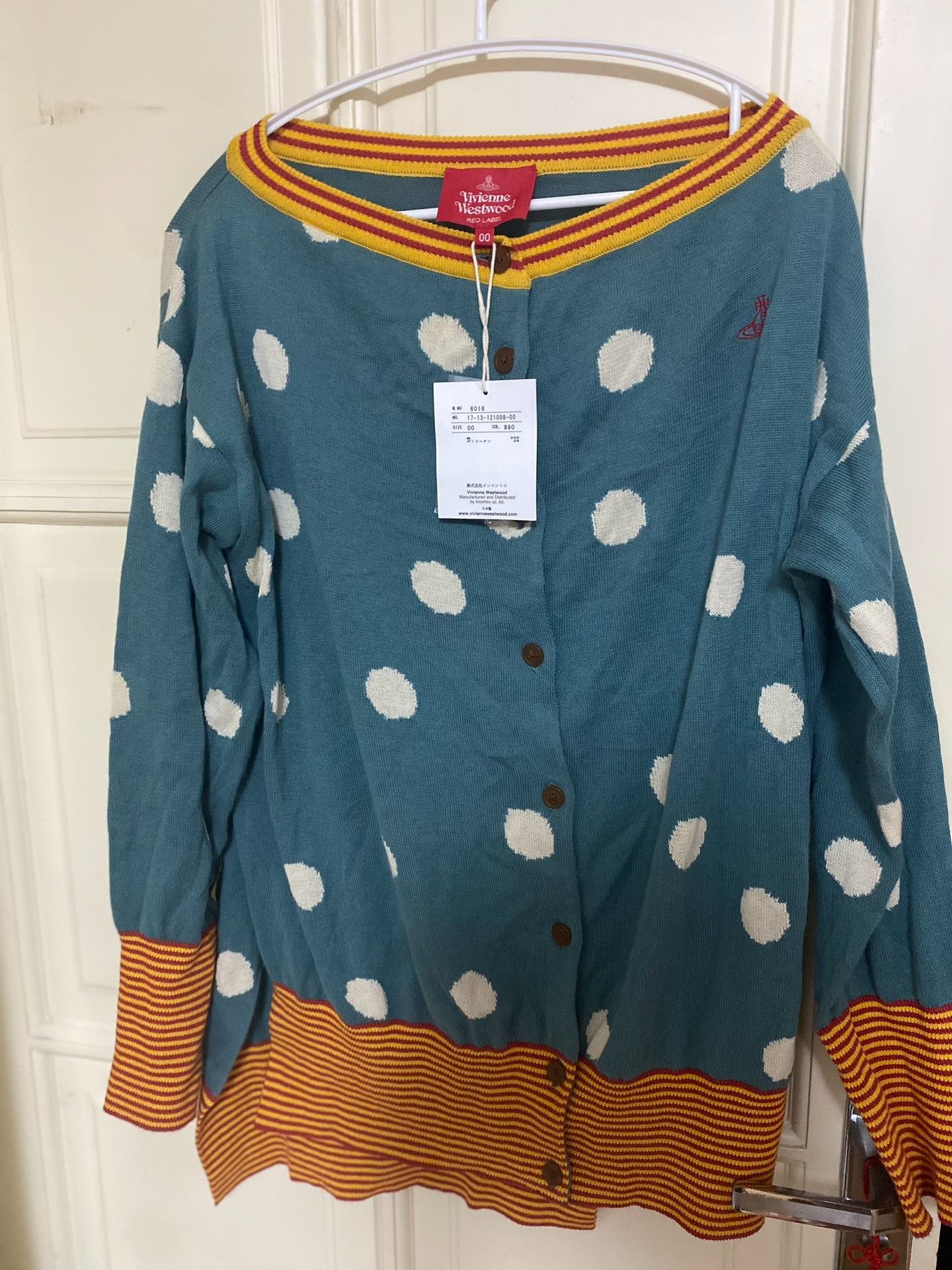 Vivienne Westwood Vivienne Westwood Puppy Blue Polka Dot Knit Coat Size M / US 6-8 / IT 42-44 - 2 Thumbnail