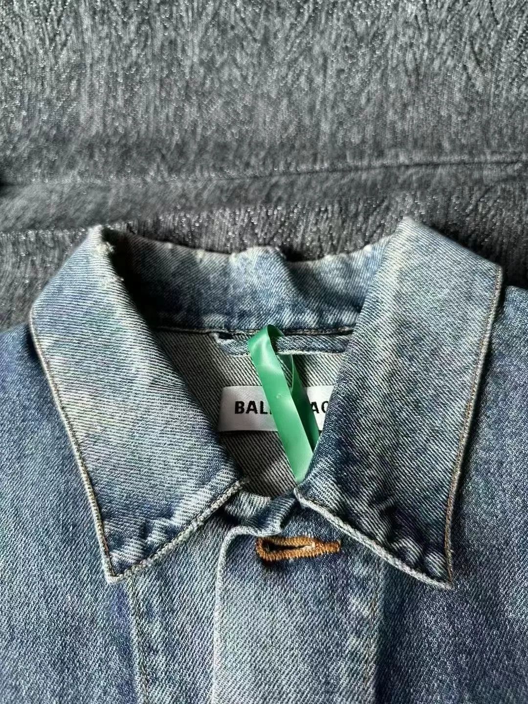 Balenciaga Balenciaga Front Back Letter Embroidery Denim Jacket Size US M / EU 48-50 / 2 - 3 Thumbnail