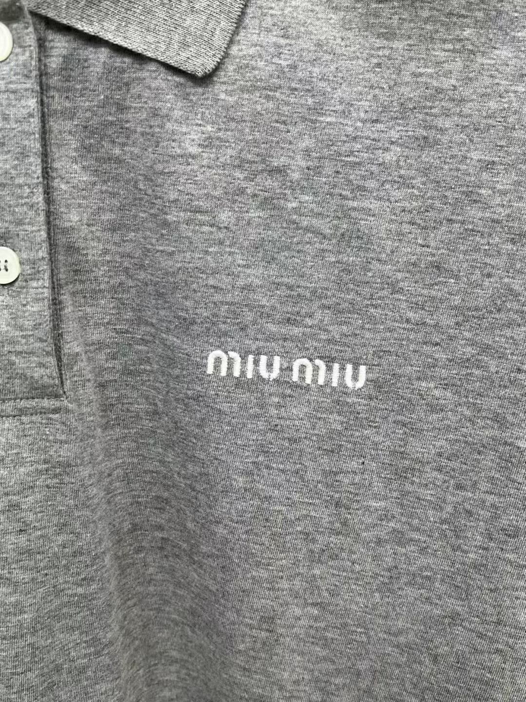 Miu Miu Miumiu Gray Polo Shirt Size S / US 4 / IT 40 - 3 Thumbnail