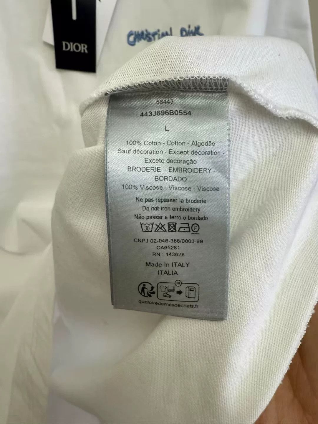Dior DIOR White Embroidered Logo Short-Sleeve Size US L / EU 52-54 / 3 - 3 Thumbnail