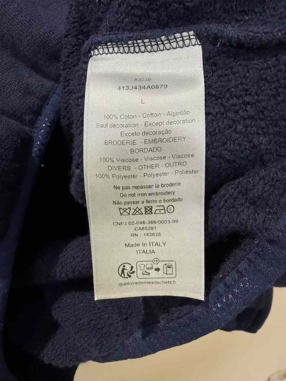 Dior DIOR Navy Blue Embroidered 47 Letter Half-Zip Sweatshirt Size US L / EU 52-54 / 3 - 3 Thumbnail
