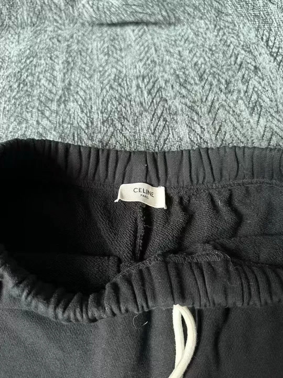 Celine Celine Black Embroidered Logo Shorts Size 22" - 3 Thumbnail