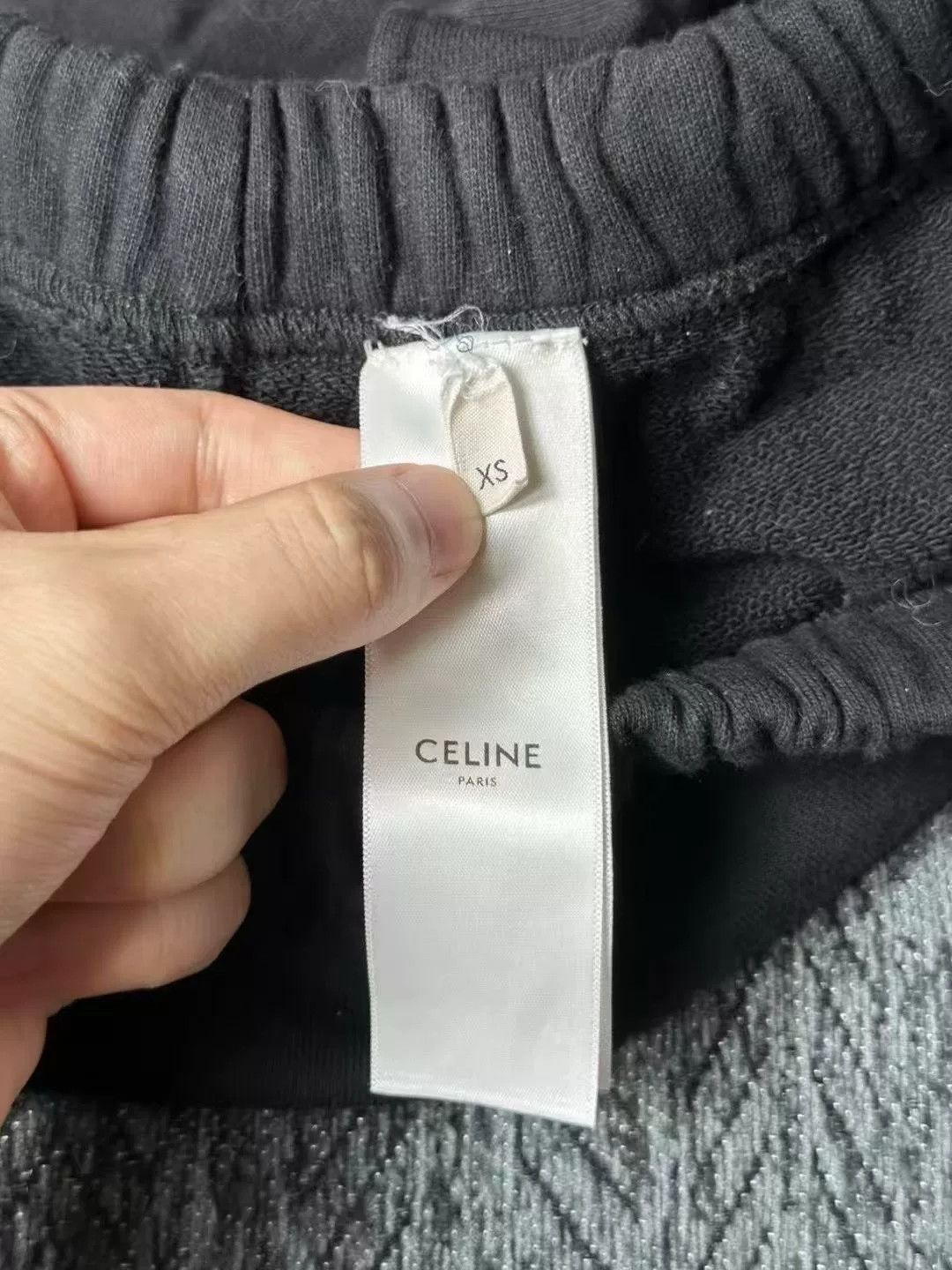 Celine Celine Black Embroidered Logo Shorts Size 22" - 4 Thumbnail