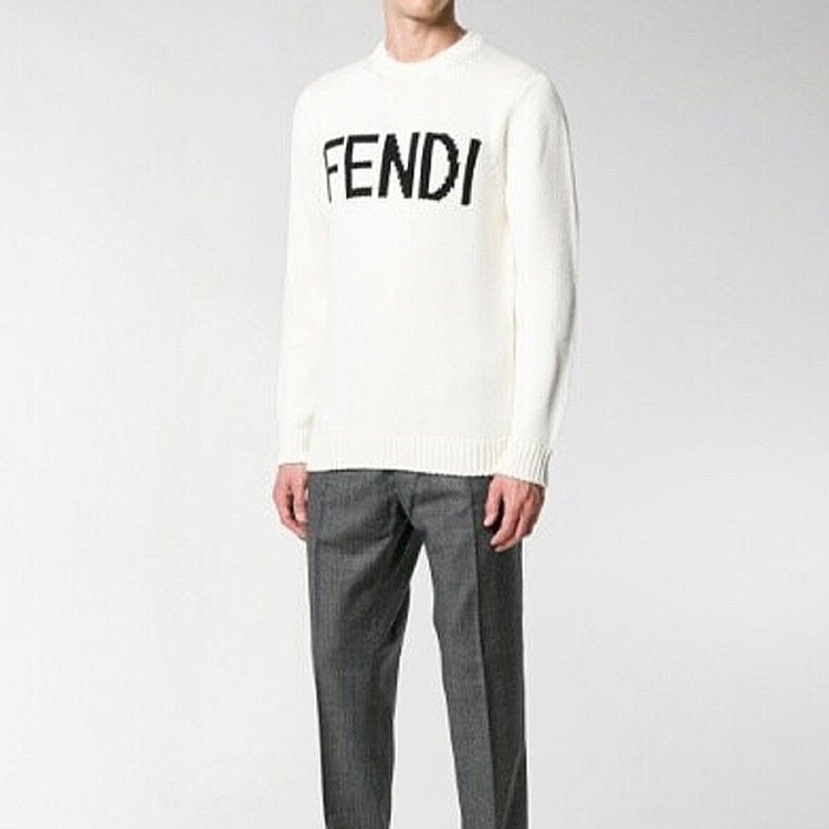Fendi Fendi Embroidered Logo Knit Sweater Size US L / EU 52-54 / 3 - 6 Thumbnail