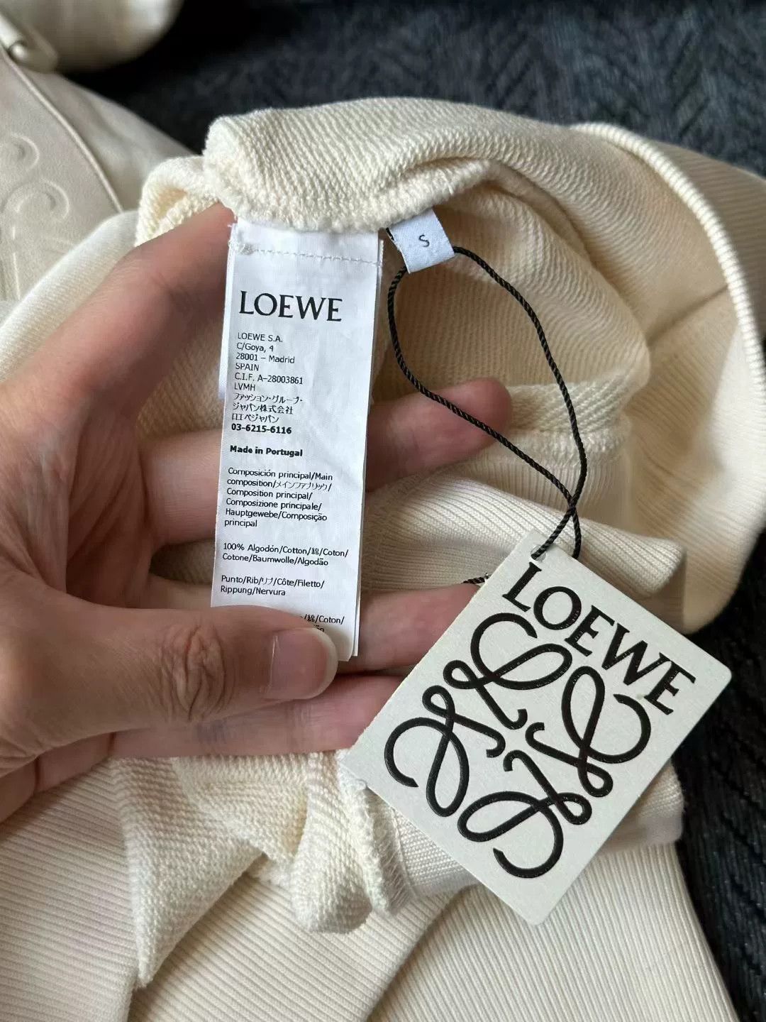 Loewe Loewe White Leather Patch Hoodie Size US S / EU 44-46 / 1 - 4 Thumbnail