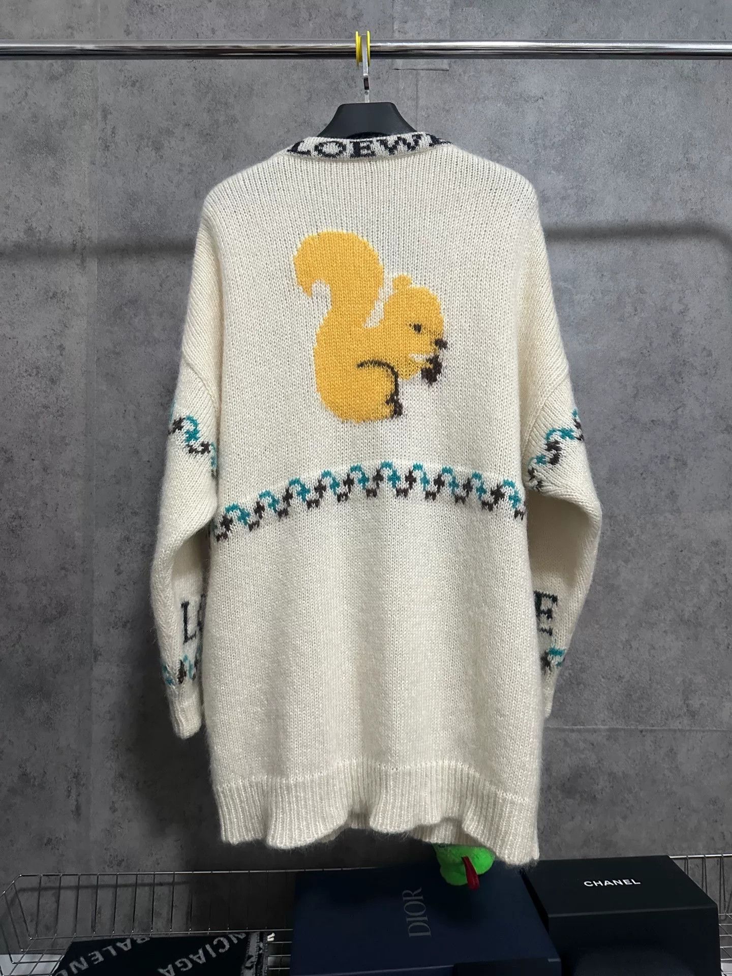 Loewe Loewe Mohair Squirrel Jacquard Cardigan Size S / US 4 / IT 40 - 4 Thumbnail