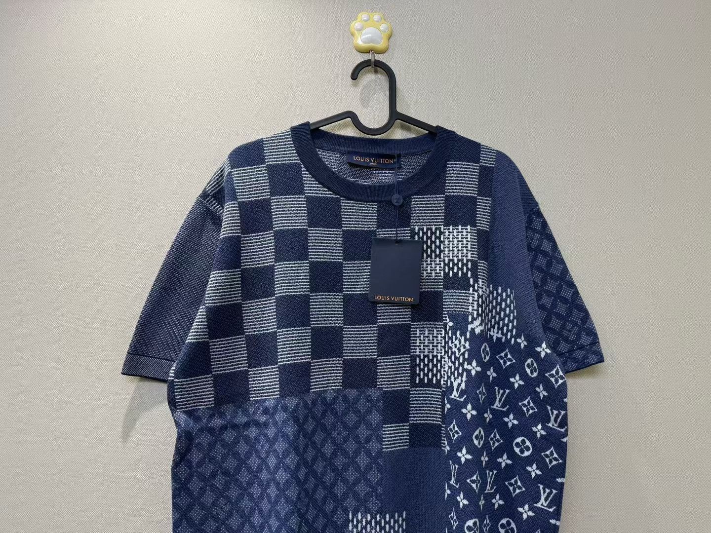 Louis Vuitton LV x NIGO Checkerboard Logo Knit T-shirt Size US L / EU 52-54 / 3 - 2 Thumbnail