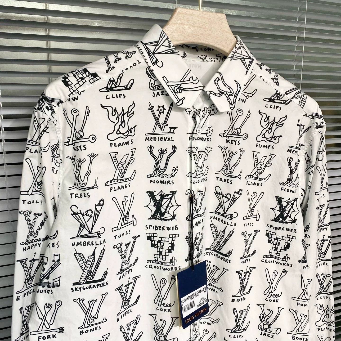 Louis Vuitton LV Long-Sleeve Logo Print Shirt Size US L / EU 52-54 / 3 - 3 Thumbnail