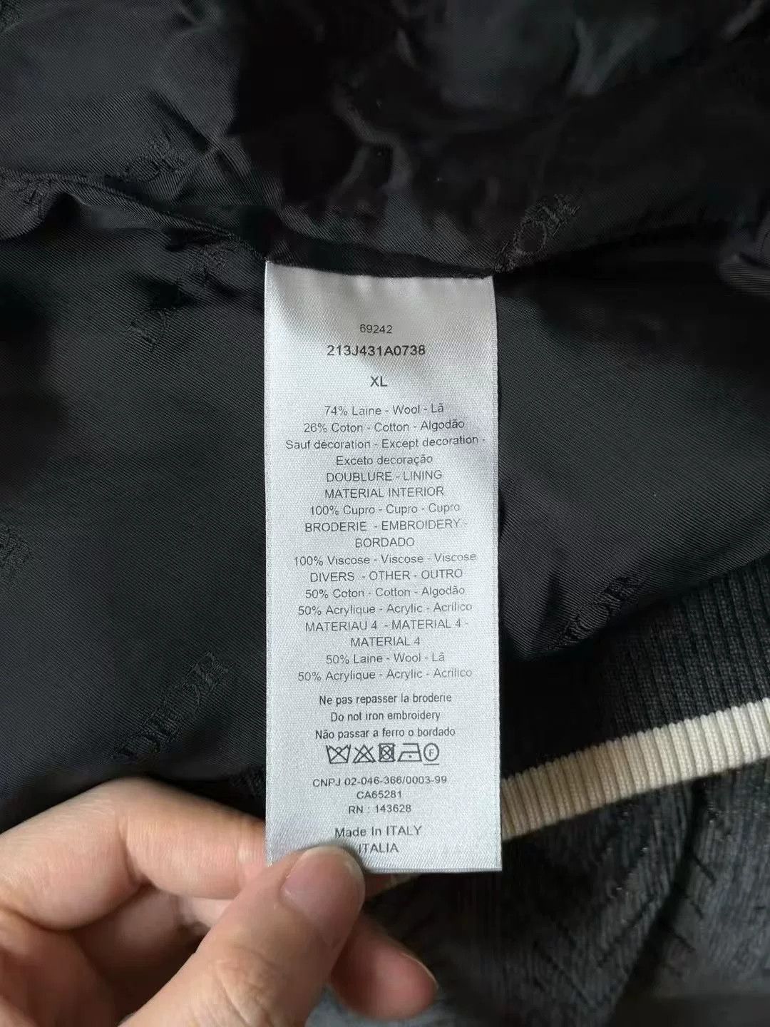 Dior Dior Wool Striped Slogan Baseball Jacket Size US XL / EU 56 / 4 - 4 Thumbnail