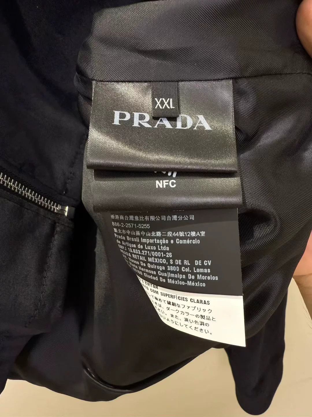 Prada Prada Black Velvet Triangle Logo Zip Jacket Size US XXL / EU 58 / 5 - 3 Thumbnail