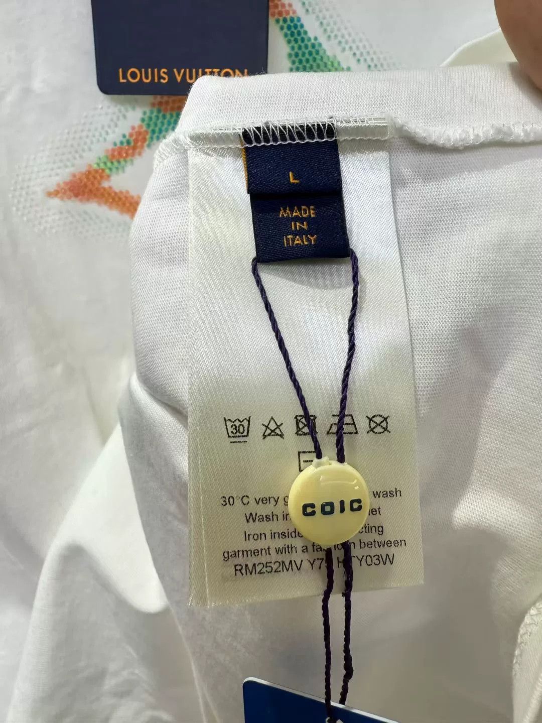 Louis Vuitton Louis Vuitton White Glitter Logo Short Sleeve Size L / US 10 / IT 46 - 3 Thumbnail