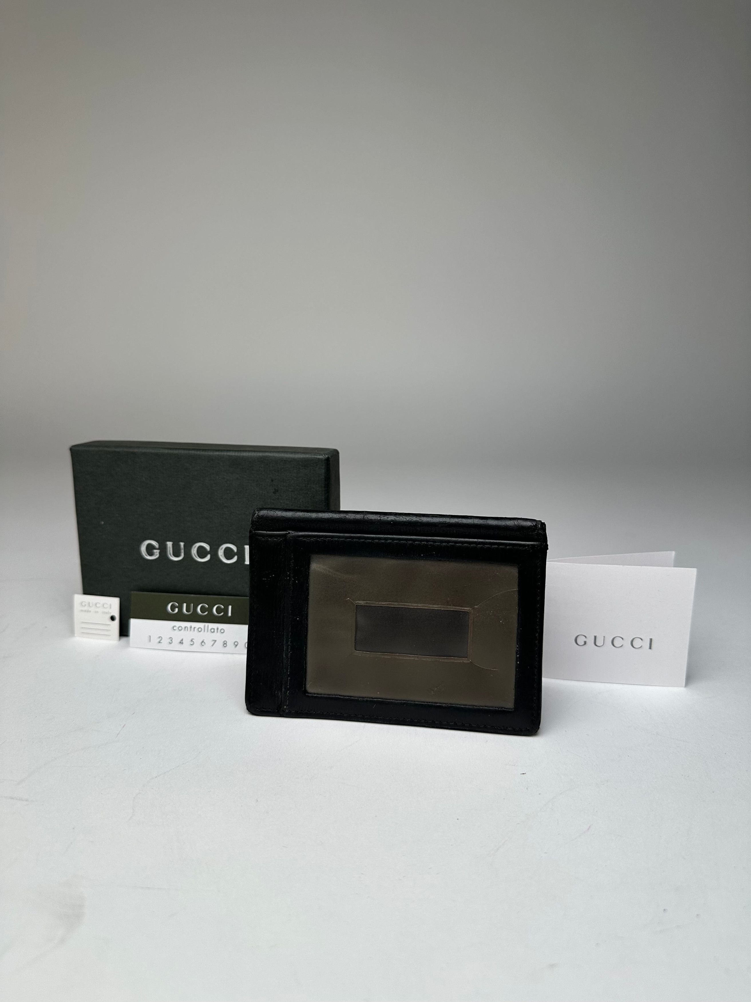 Gucci Vintage Leather Card Holder Black Size ONE SIZE - 2 Thumbnail
