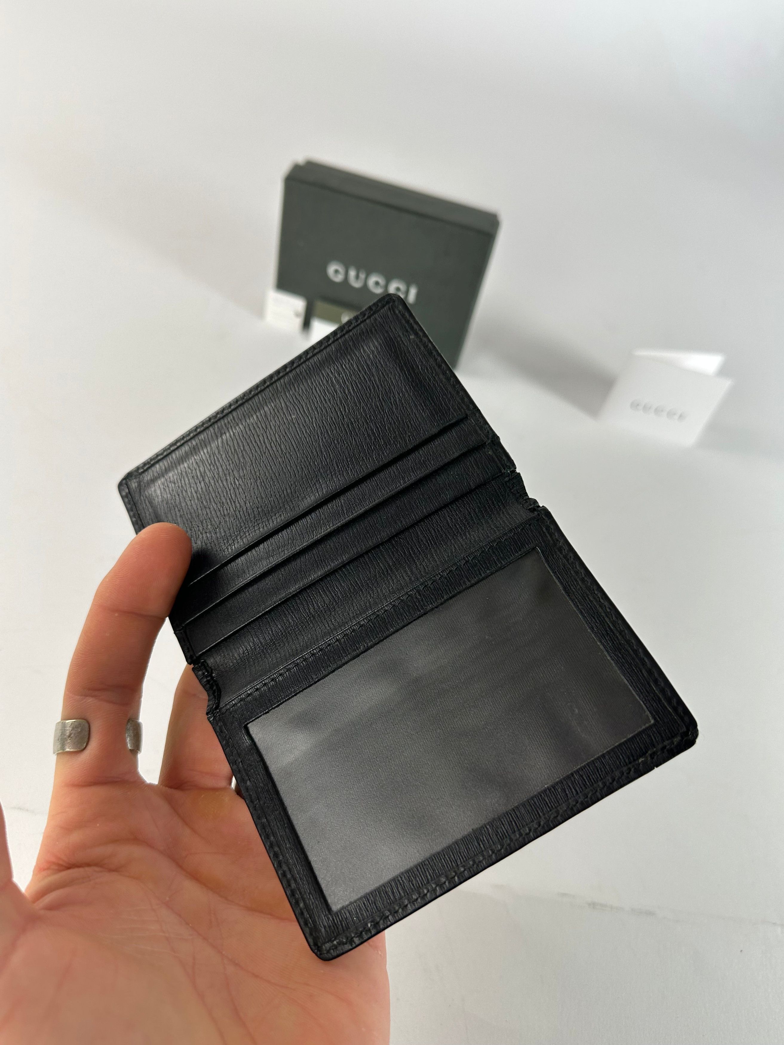 Gucci Vintage Leather Card Holder Black Size ONE SIZE - 3 Thumbnail