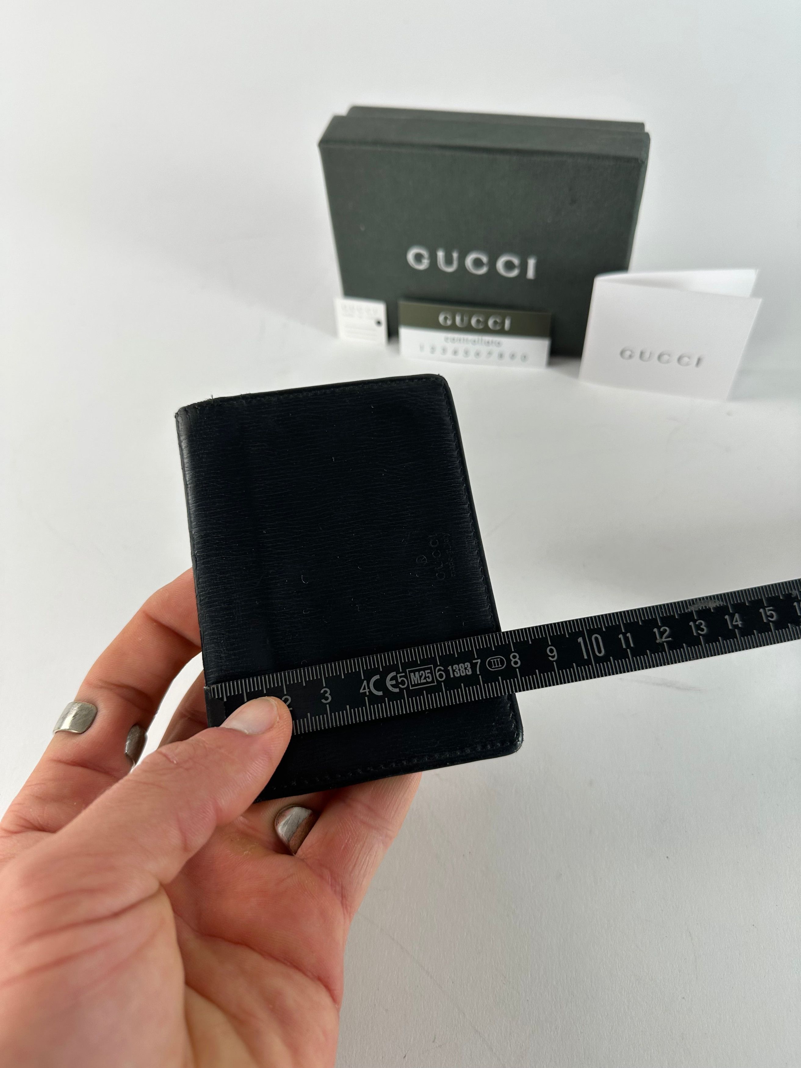 Gucci Vintage Leather Card Holder Black Size ONE SIZE - 9 Thumbnail