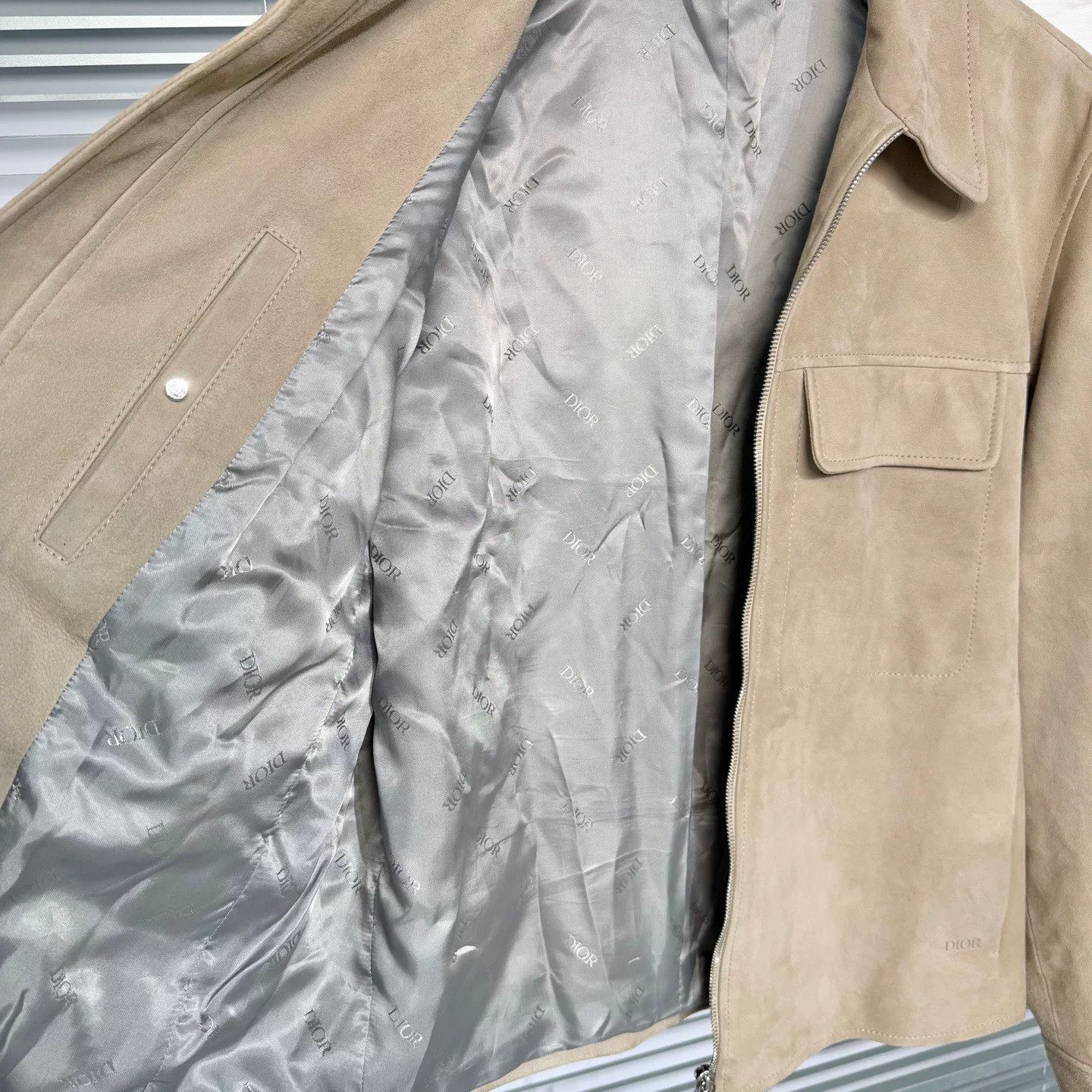 Dior Dior Beige Leather Jacket with Zip Size US M / EU 48-50 / 2 - 4 Thumbnail
