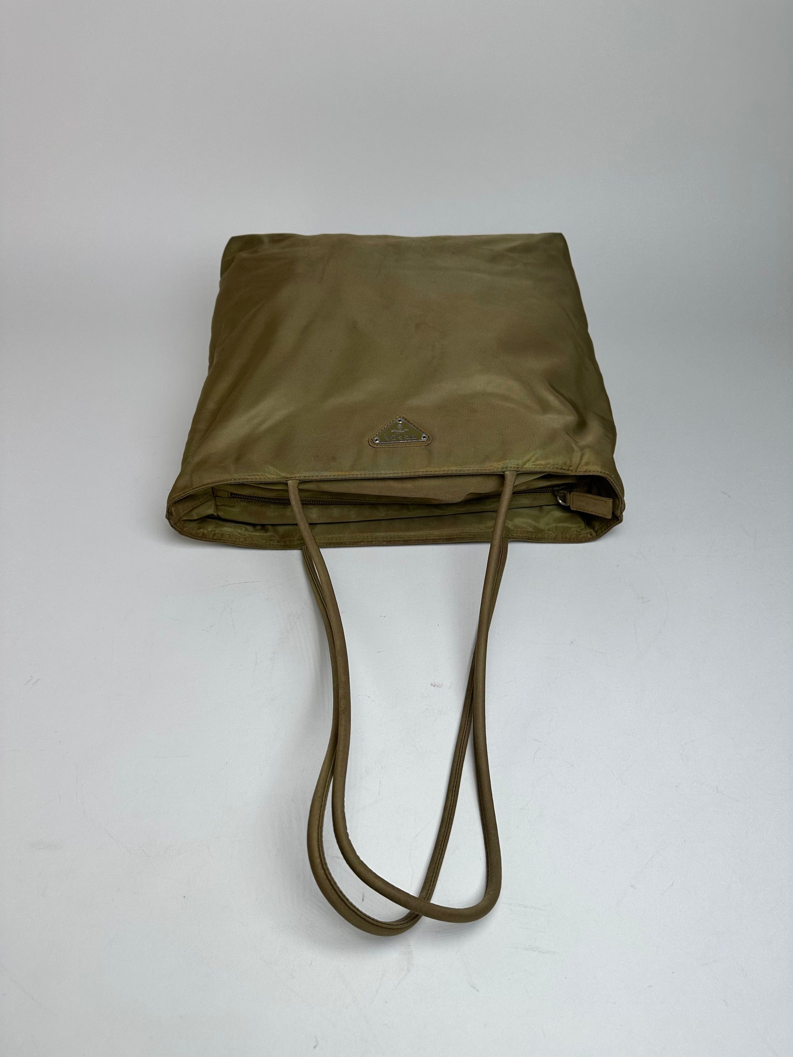 Prada Vintage Triangle Polyester Handbag Green Size ONE SIZE - 8 Thumbnail