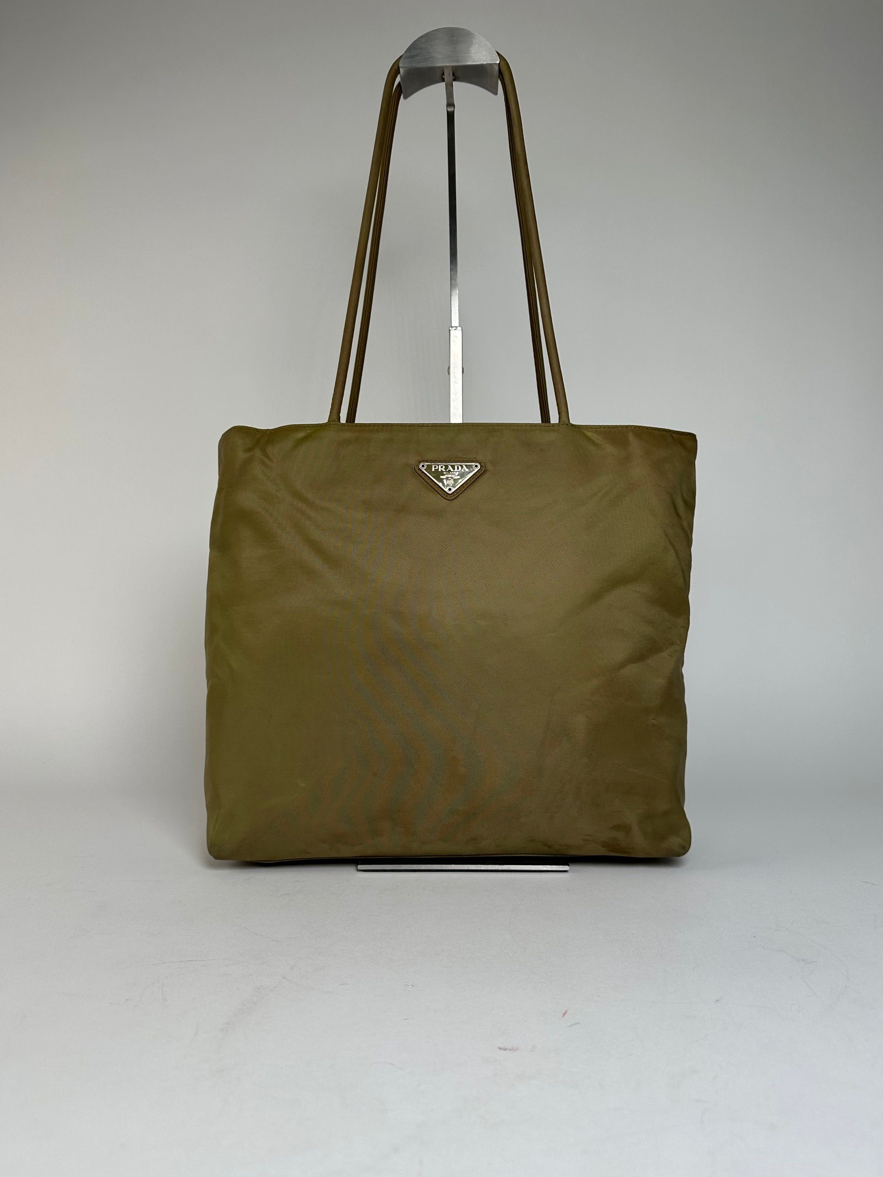 Prada Vintage Triangle Polyester Handbag Green Size ONE SIZE - 14 Thumbnail
