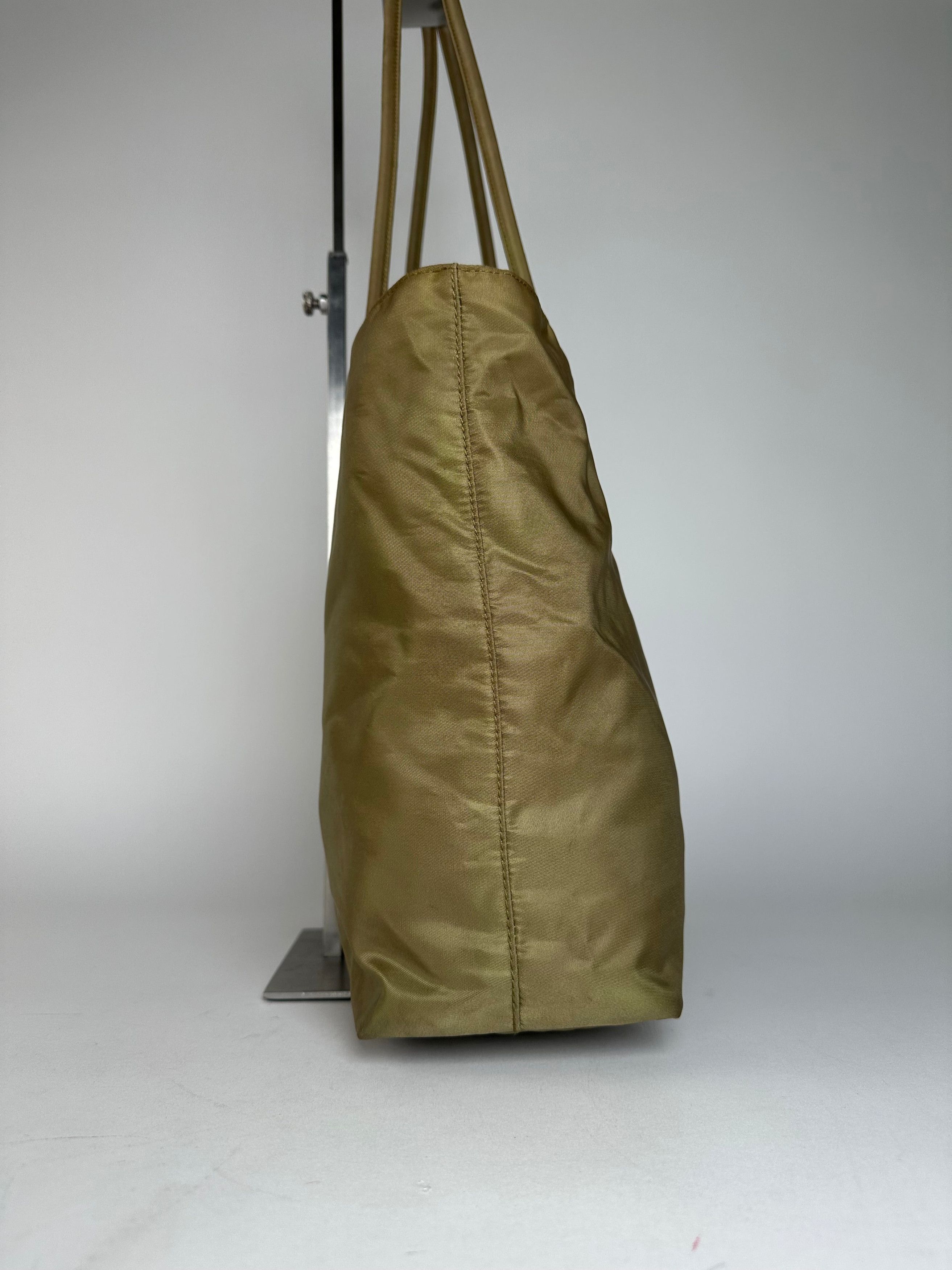 Prada Vintage Triangle Polyester Handbag Green Size ONE SIZE - 6 Thumbnail