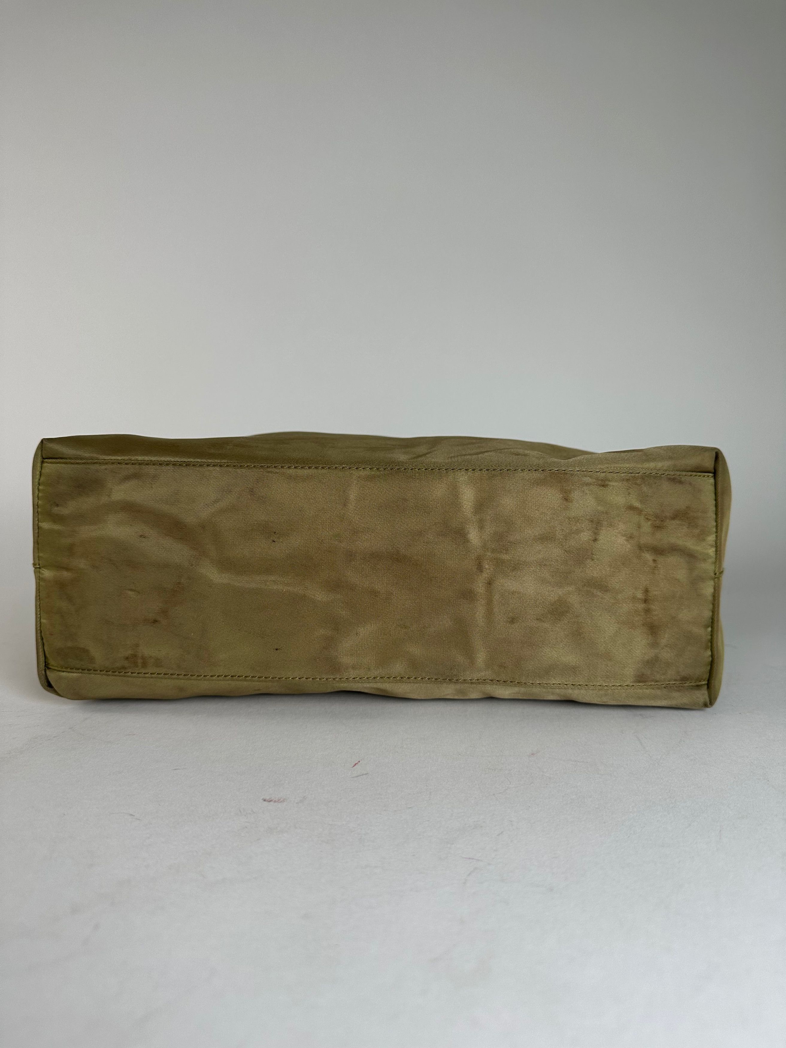 Prada Vintage Triangle Polyester Handbag Green Size ONE SIZE - 12 Thumbnail