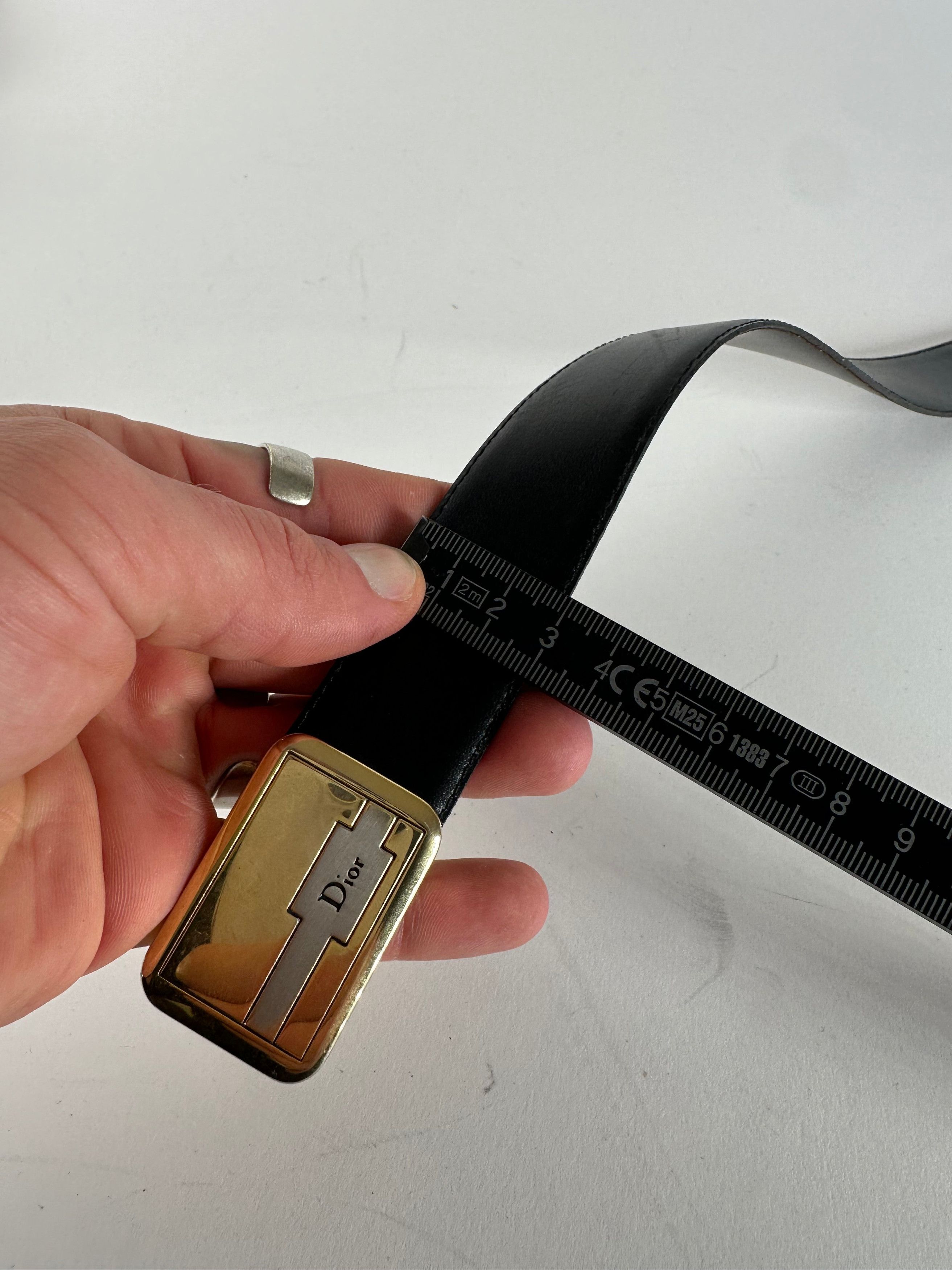 Dior Vintage Leather Belt Black Brown Size ONE SIZE - 7 Thumbnail