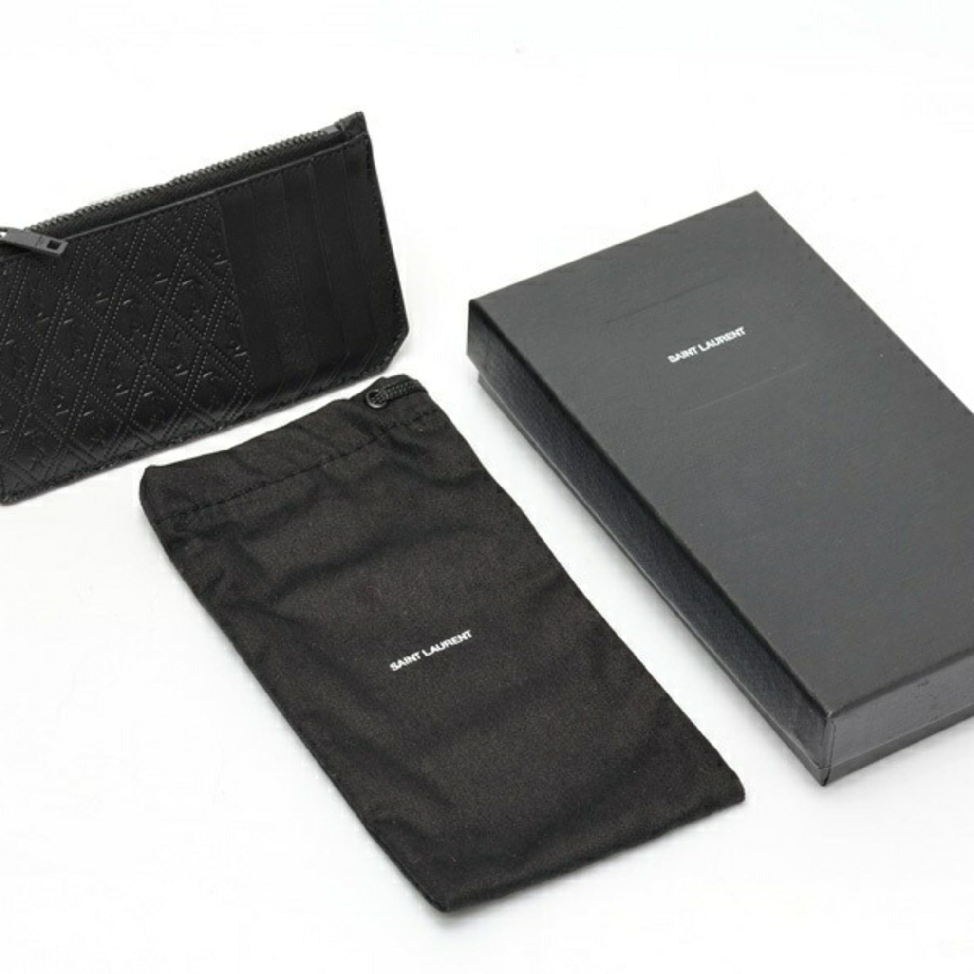 Saint Laurent Paris Saint Laurent zip card holder case 647149, leather, black Size ONE SIZE - 6 Thumbnail