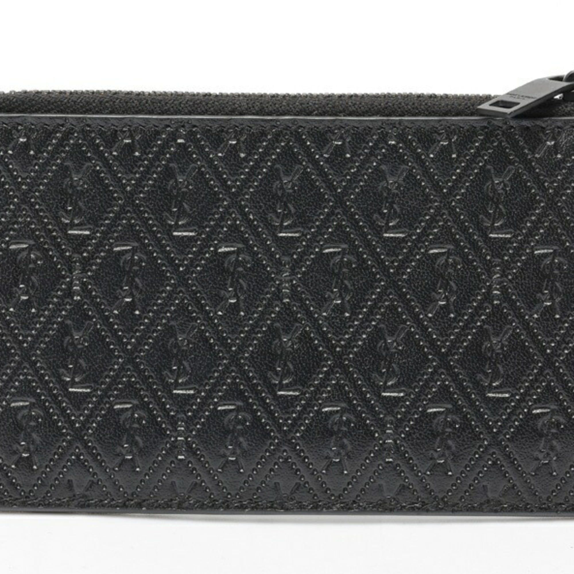 Saint Laurent Paris Saint Laurent zip card holder case 647149, leather, black Size ONE SIZE - 2 Thumbnail