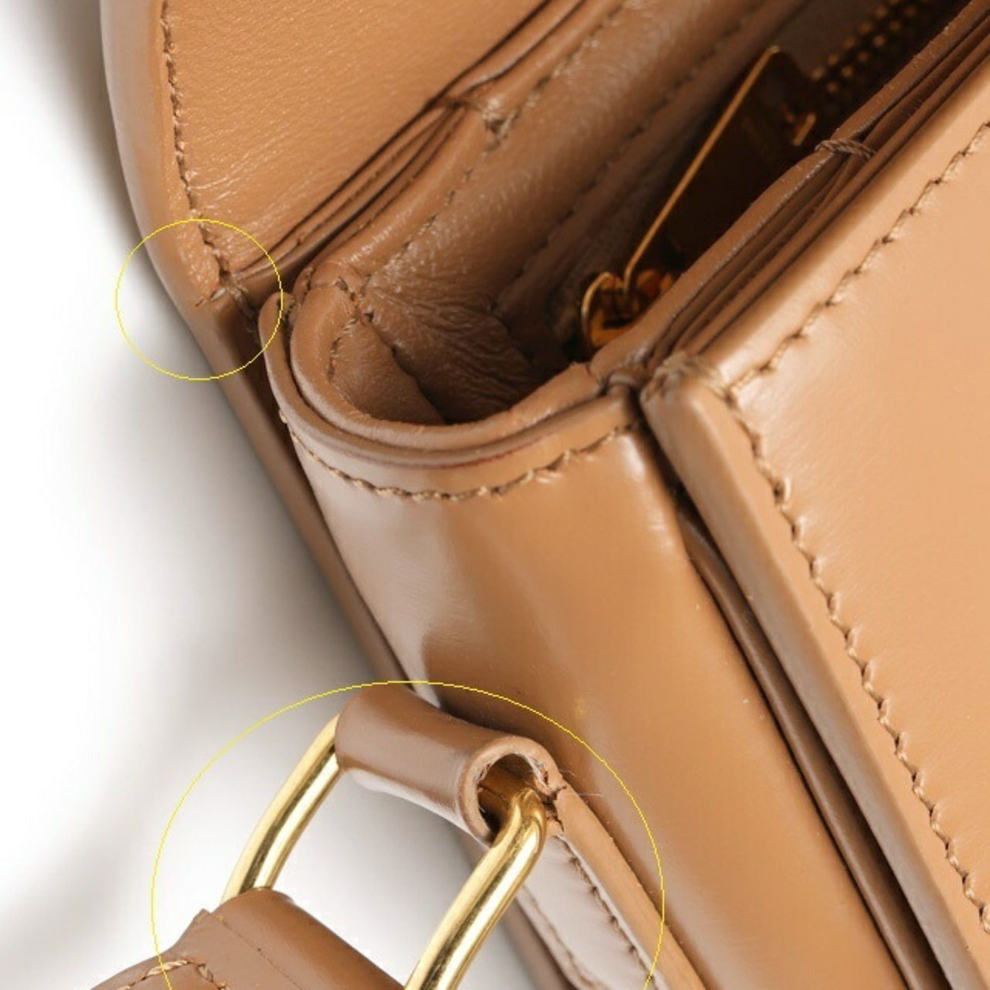 Celine Celine Teen Triomphe Bag Shoulder 18842 Shiny Calfskin Brown Size ONE SIZE - 7 Thumbnail