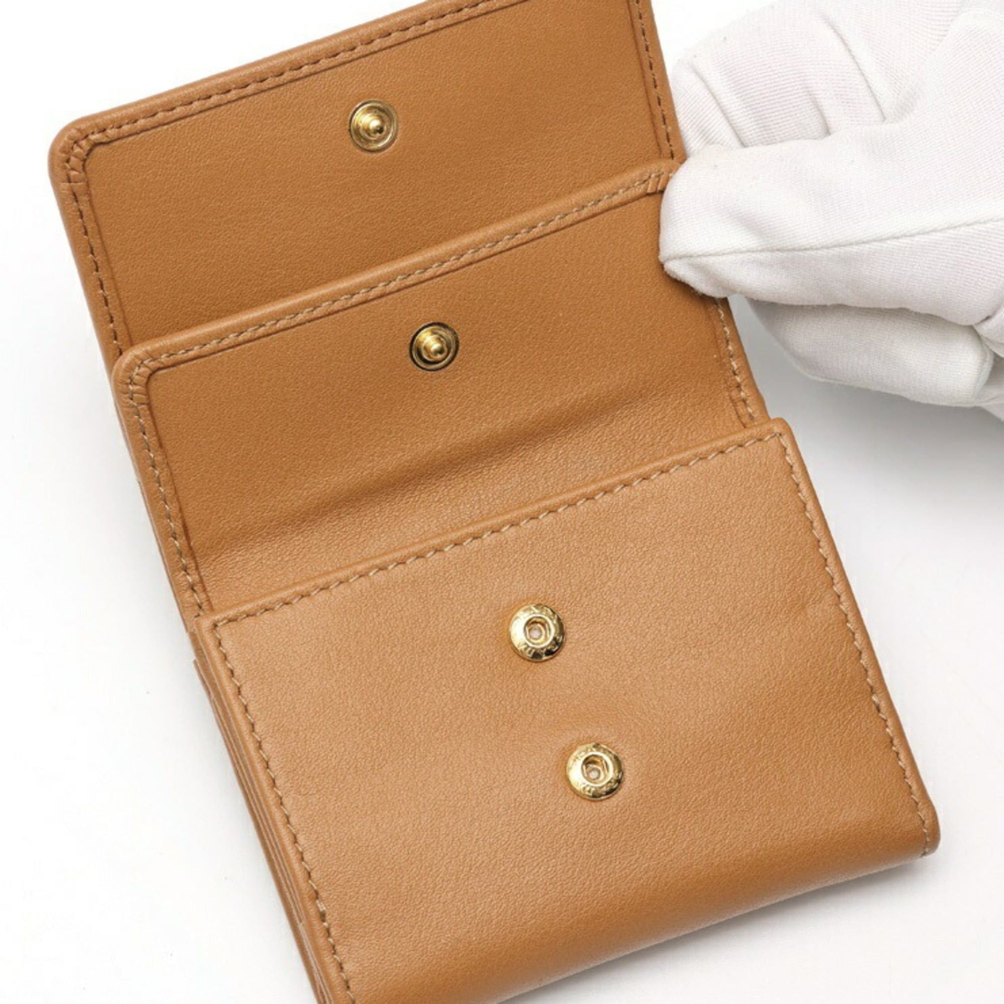 Prada Prada Compact Wallet Tri-fold 1MH043 Leather Brown Size ONE SIZE - 5 Thumbnail