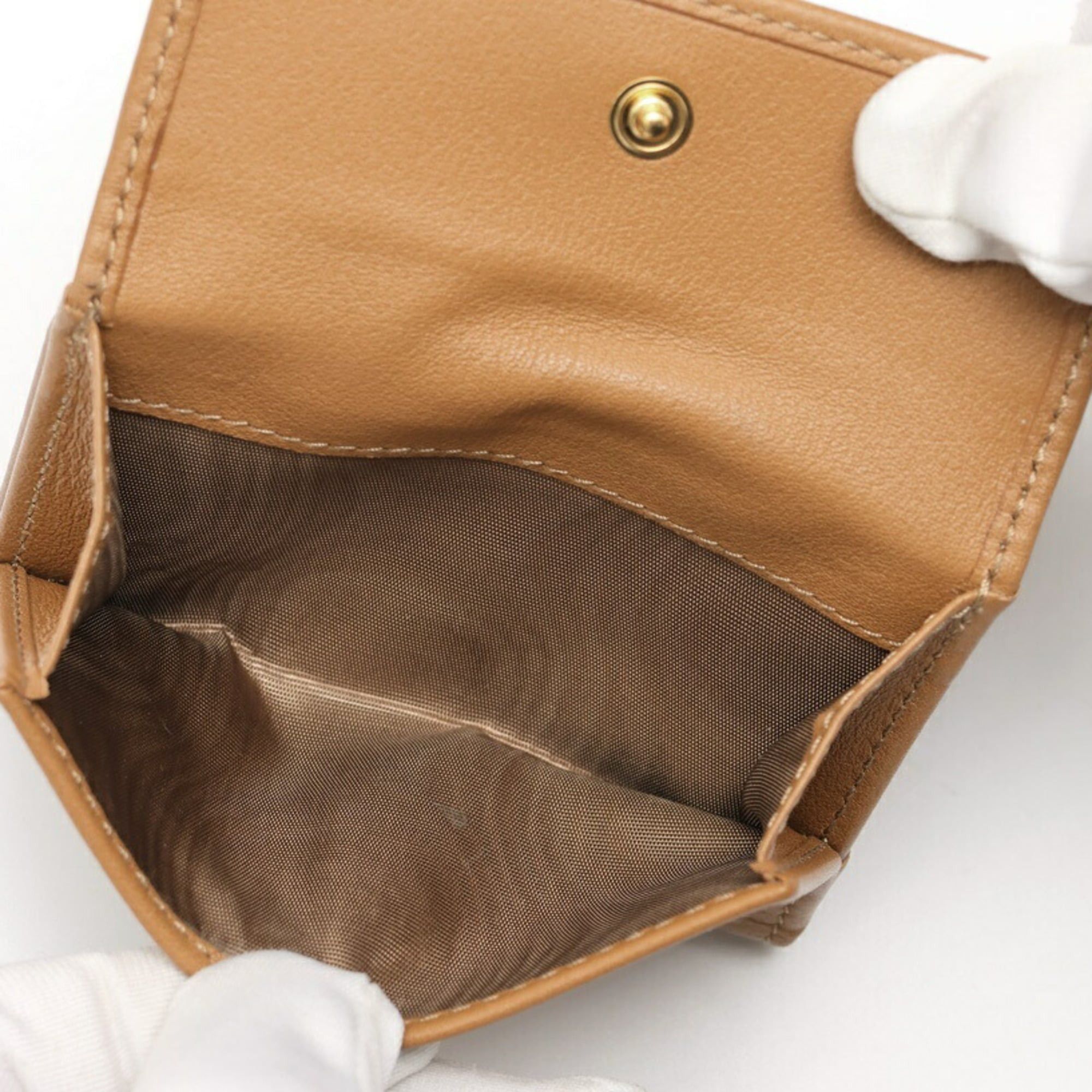 Prada Prada Compact Wallet Tri-fold 1MH043 Leather Brown Size ONE SIZE - 6 Thumbnail