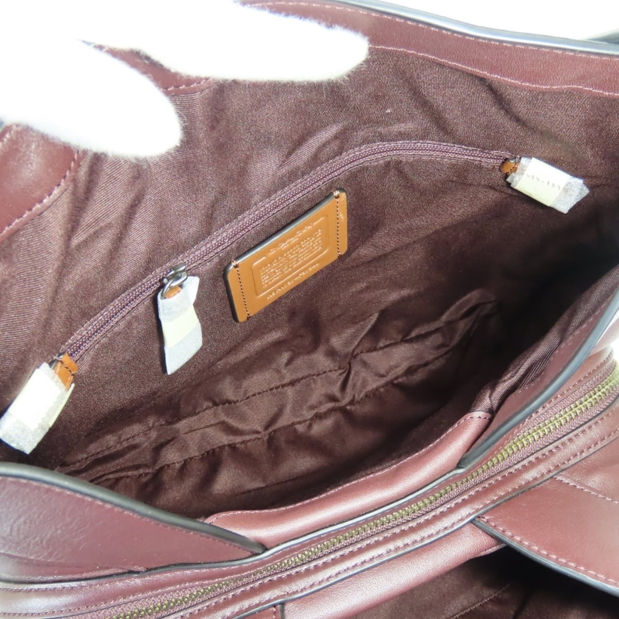 Coach Coach Tote Bag F57540 Canvas Leather Bordeaux Brown Women's COACH Size ONE SIZE - 14 Thumbnail