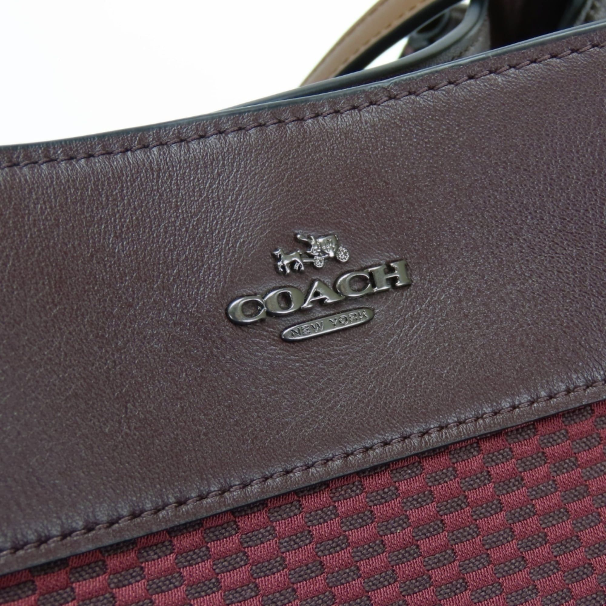 Coach Coach Tote Bag F57540 Canvas Leather Bordeaux Brown Women's COACH Size ONE SIZE - 8 Thumbnail