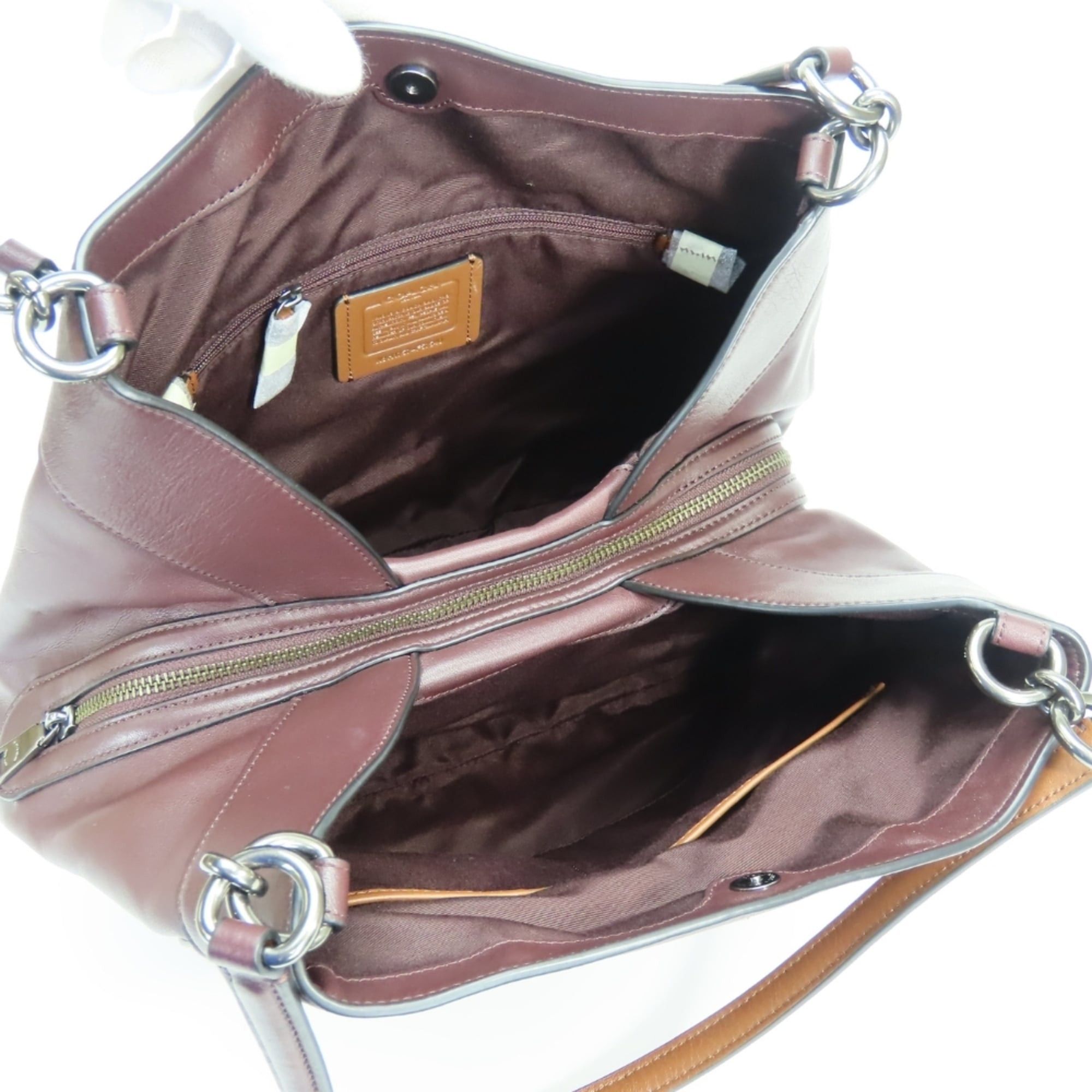 Coach Coach Tote Bag F57540 Canvas Leather Bordeaux Brown Women's COACH Size ONE SIZE - 13 Thumbnail