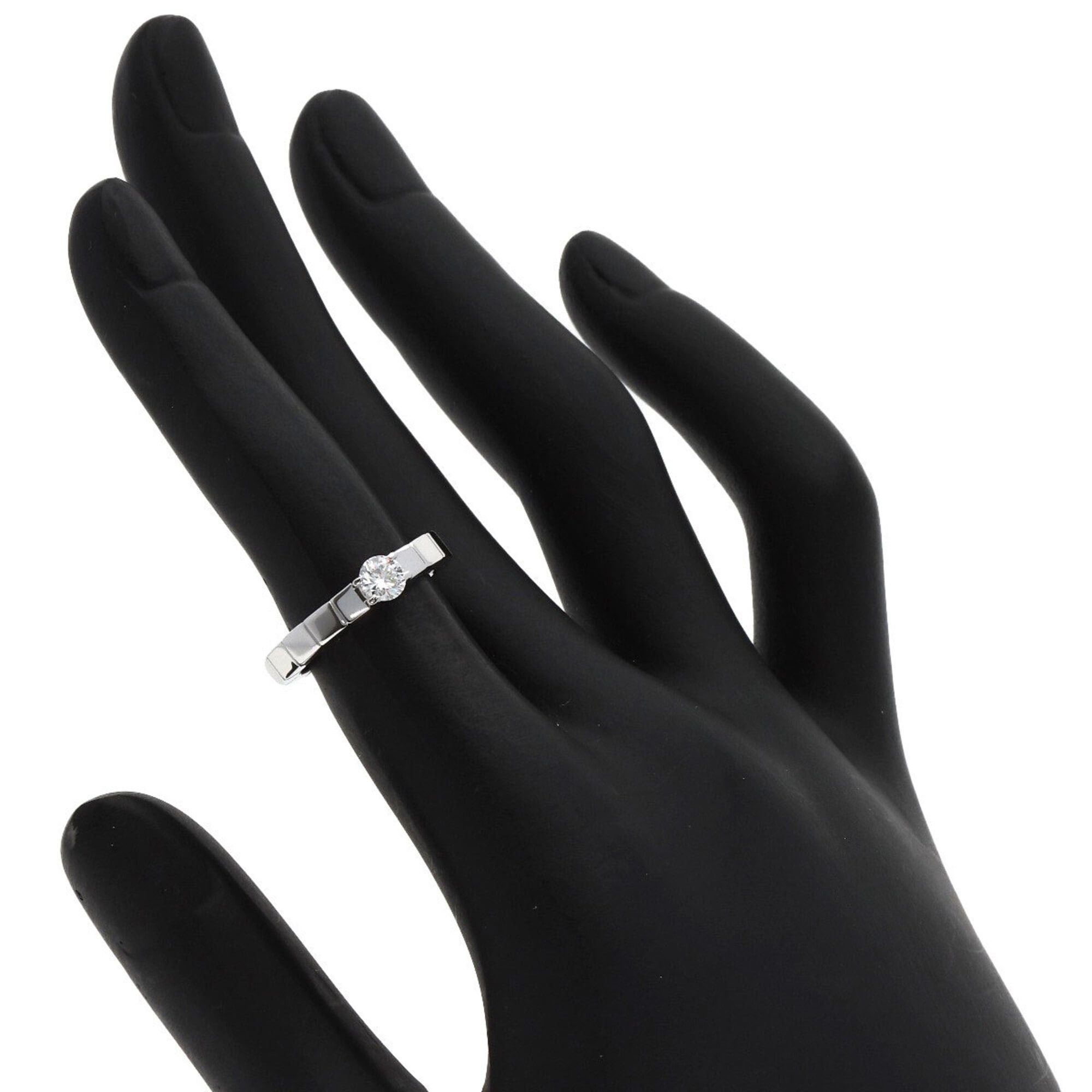 Cartier Cartier Lanieres 1P Diamond Ring #46 18K White Gold Women's CARTIER Size ONE SIZE - 6 Thumbnail