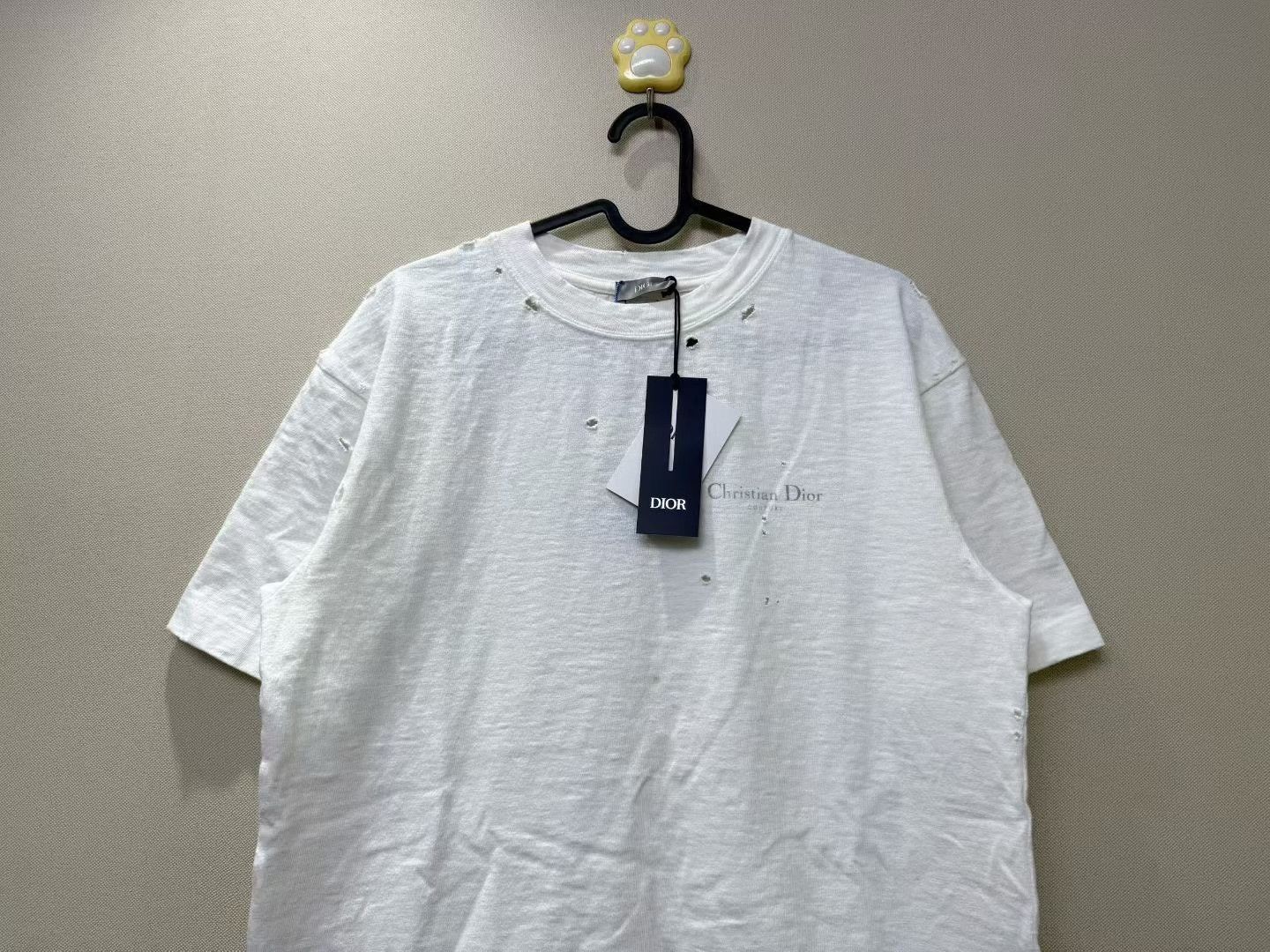 Dior DIOR White Distressed Slogan Short Sleeve Size XS / US 0-2 / IT 36-38 - 2 Thumbnail