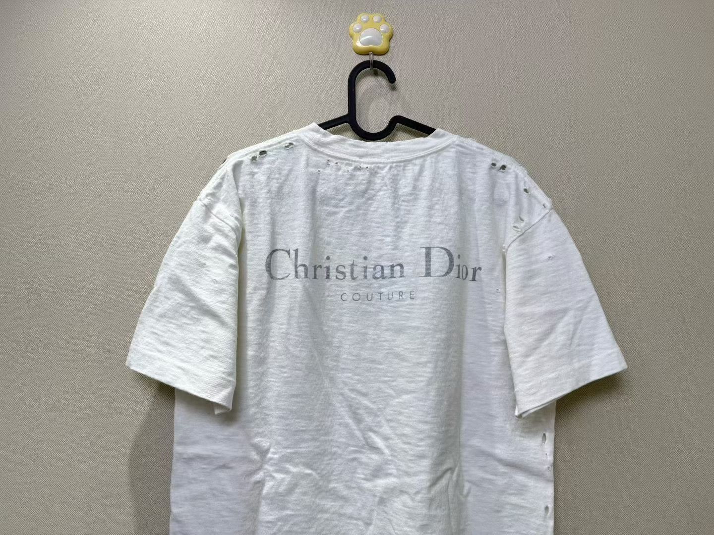 Dior DIOR White Distressed Slogan Short Sleeve Size XS / US 0-2 / IT 36-38 - 5 Thumbnail