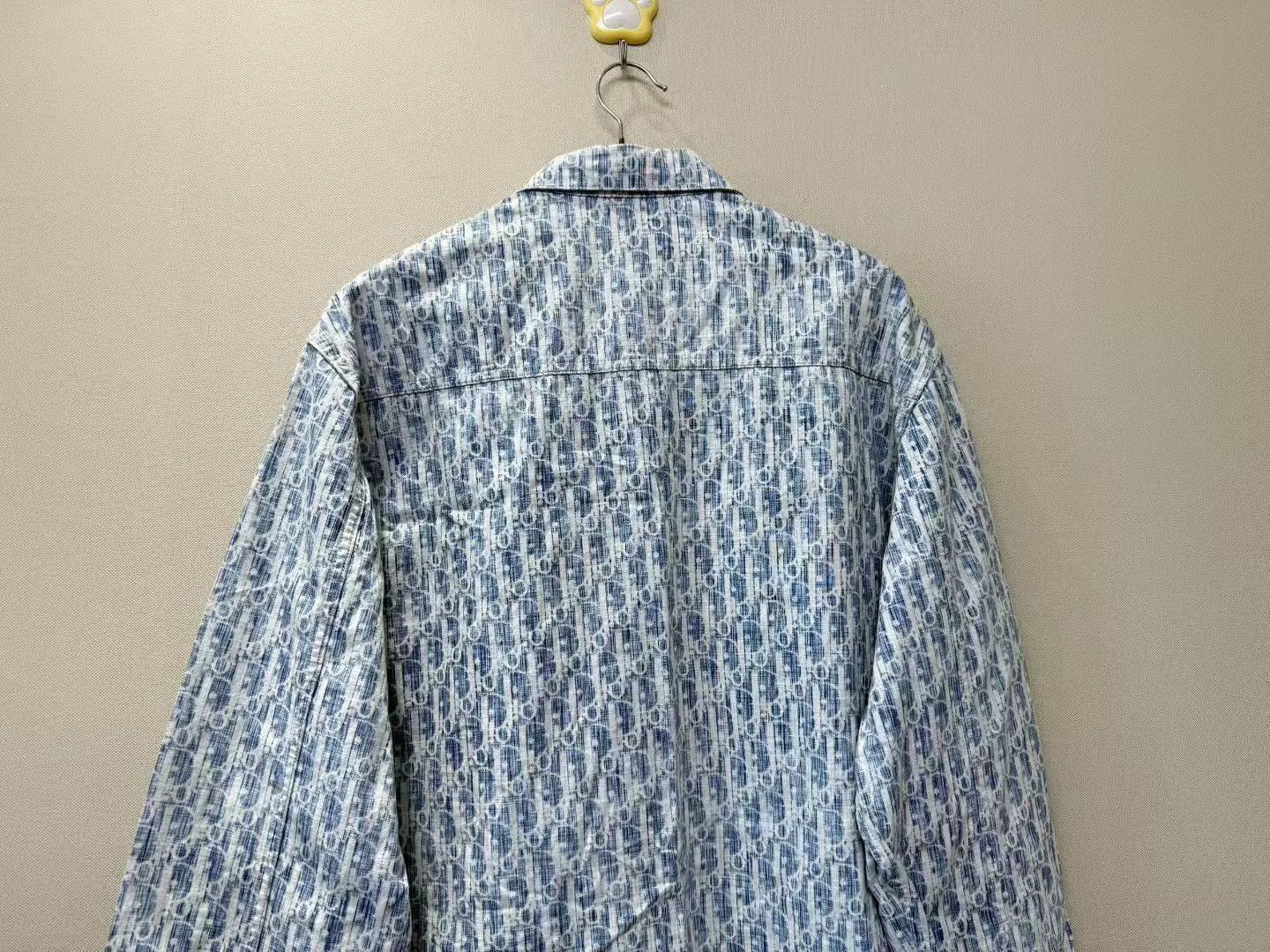 Dior DIOR White Blue Logo Denim Shirt Jacket Size US XS / EU 42 / 0 - 5 Thumbnail