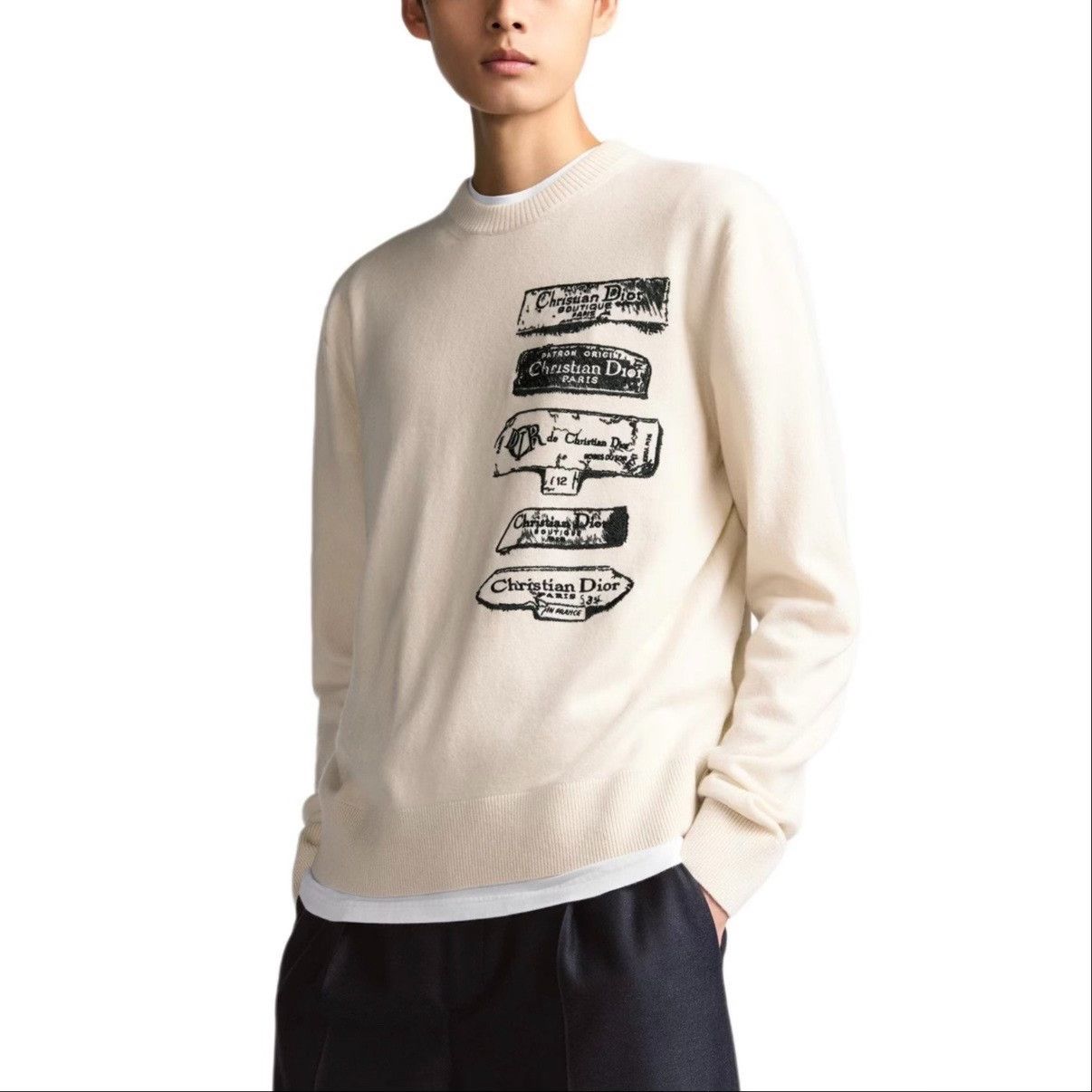 Dior Dior Knit Sweater with Embroidered Logo Size US L / EU 52-54 / 3 - 6 Thumbnail