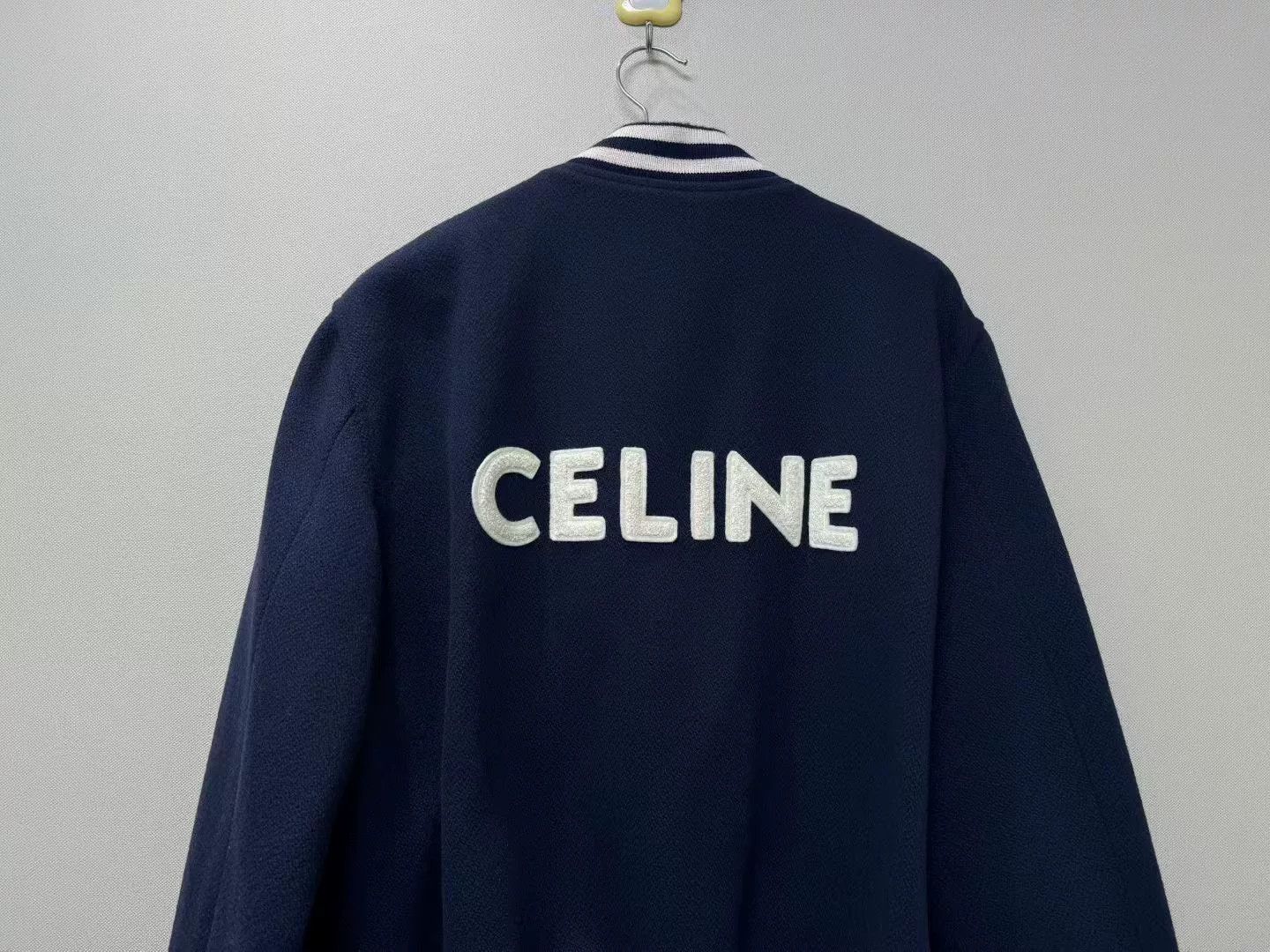 Celine CELINE Dark Blue Back Letter Baseball Jacket Size US M / EU 48-50 / 2 - 2 Thumbnail