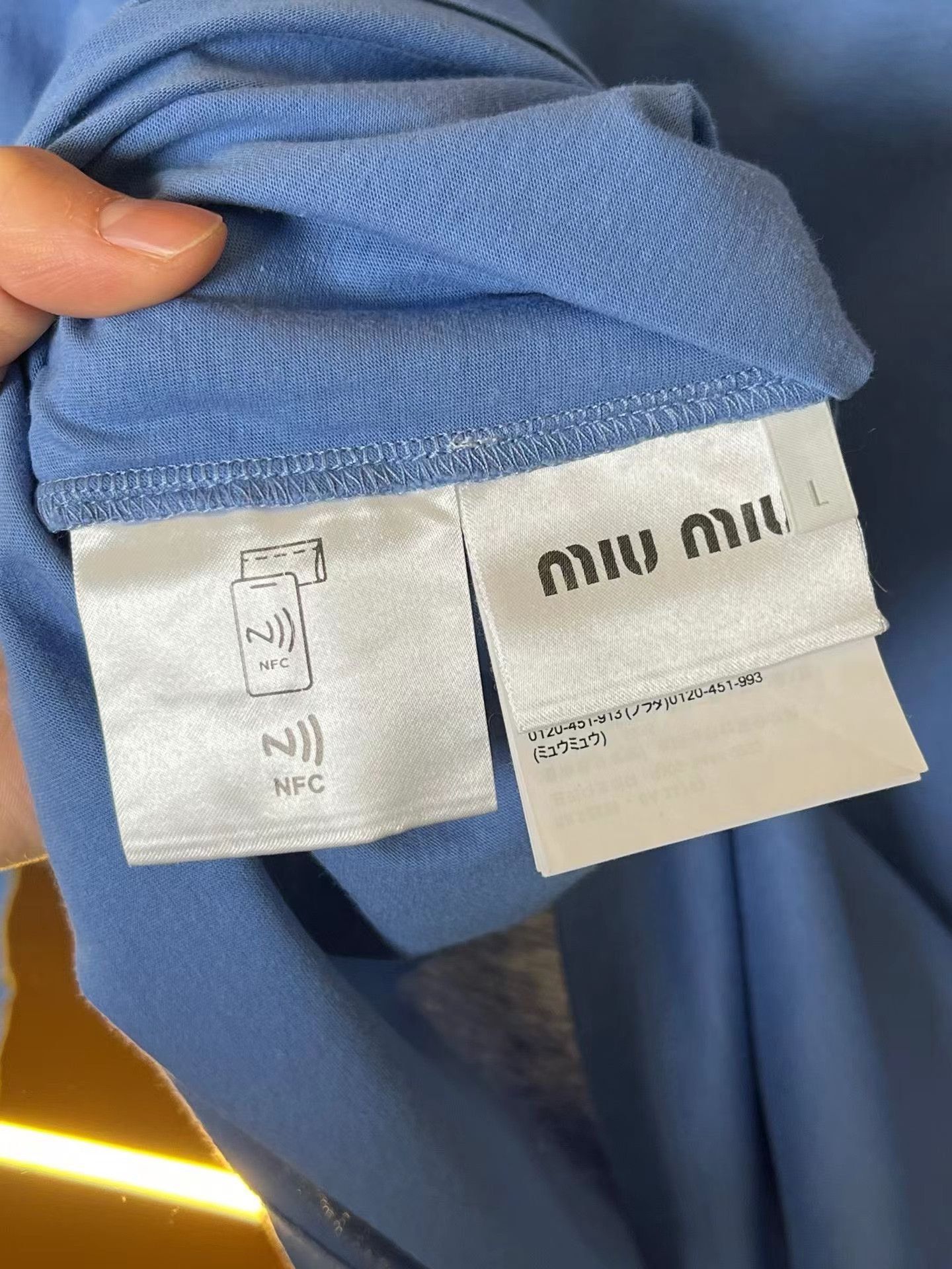 Miu Miu Miumiu Slogan Long Sleeve Size L / US 10 / IT 46 - 4 Thumbnail