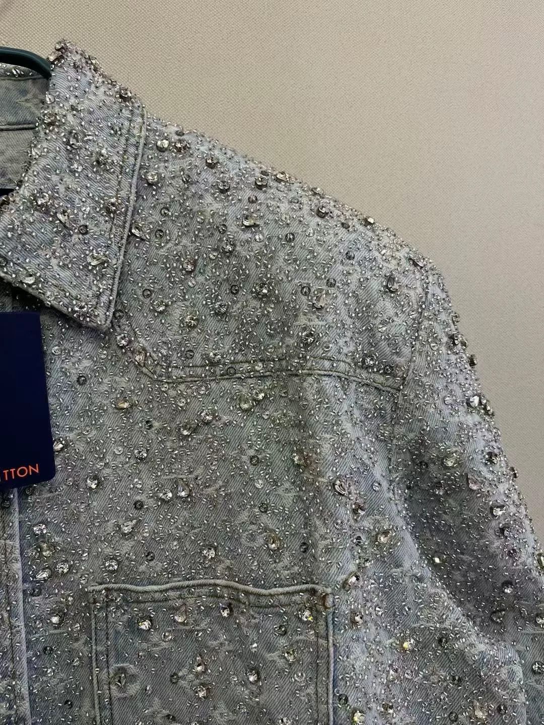 Louis Vuitton Louis Vuitton Rhinestone Logo Denim Jacket Size XXL / US 16-18 / IT 52-54 - 4 Thumbnail