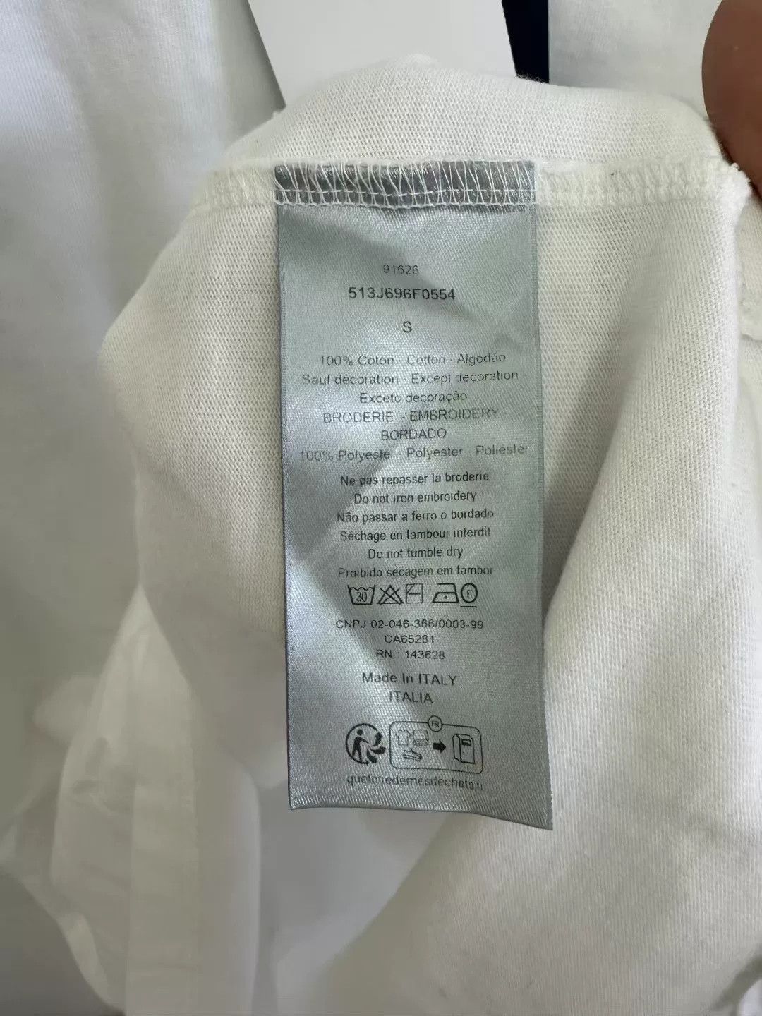 Dior DIOR White Embroidered Snake Logo Short Sleeve Size US S / EU 44-46 / 1 - 3 Thumbnail